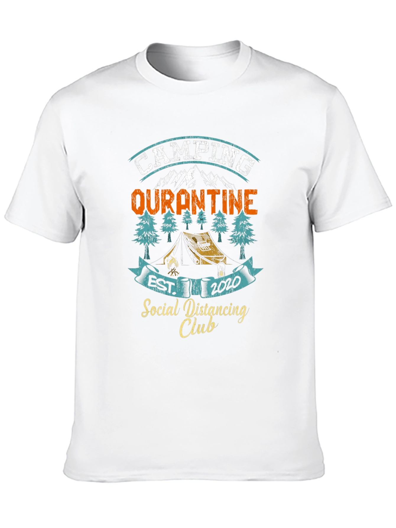 Camping Quarantine 2020 Social Distancing Club T-Shirt