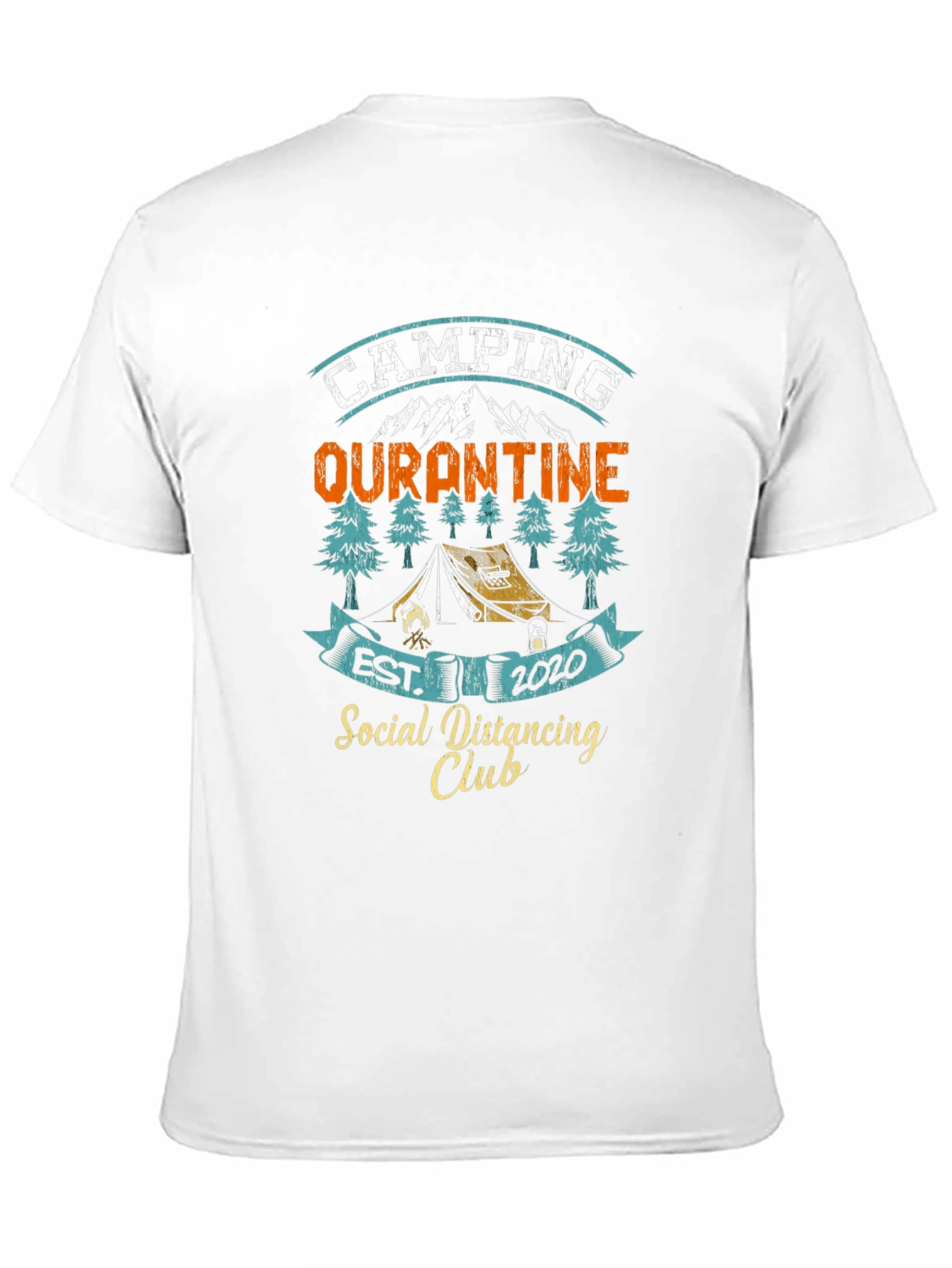 Camping Quarantine 2020 Social Distancing Club T-Shirt