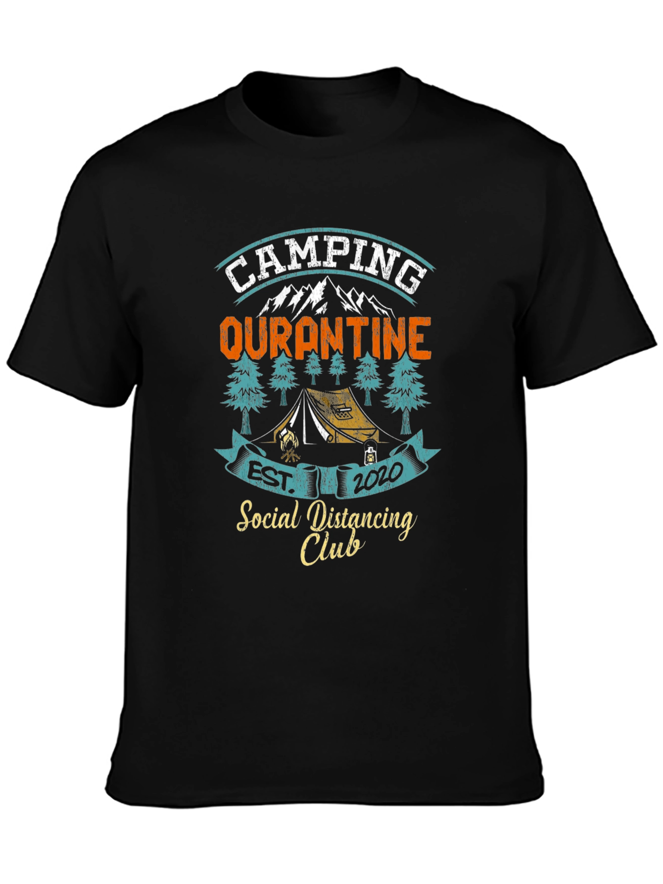 Camping Quarantine 2020 Social Distancing Club T-Shirt