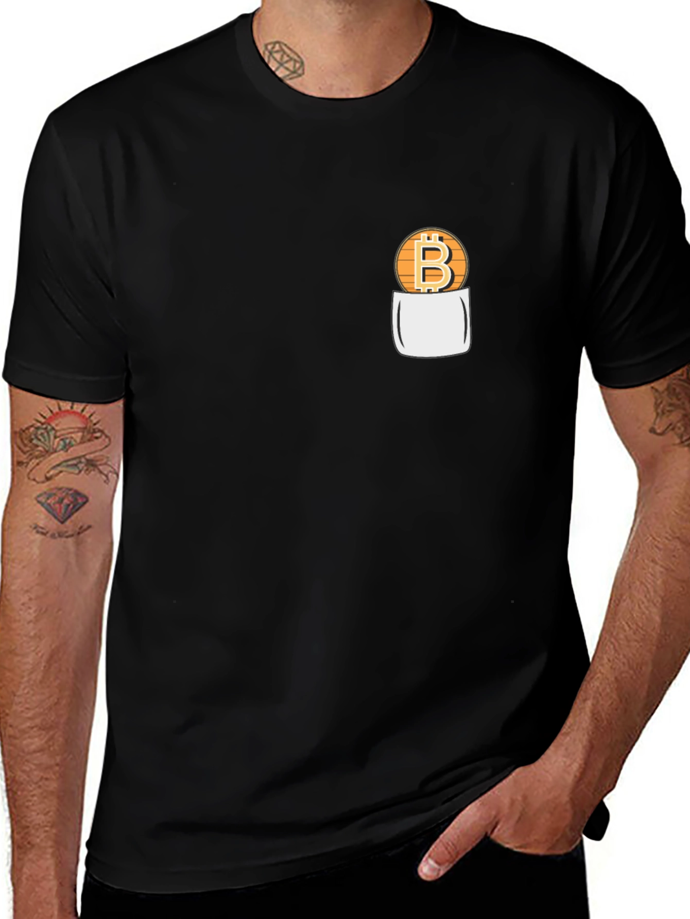 Bitcoin Pocket Graphic Tee - Crypto T-Shirt