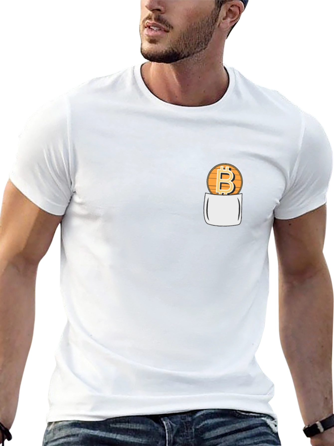 Bitcoin Pocket Graphic Tee - Crypto T-Shirt