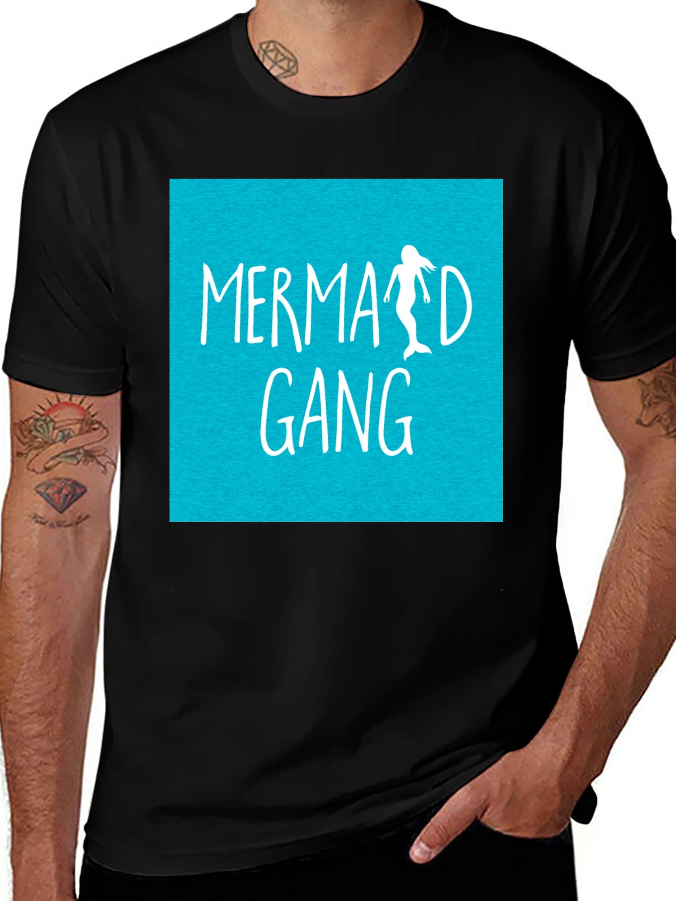 Mermaid Gang Graphic Tee -  Stylish Fun Summer Top