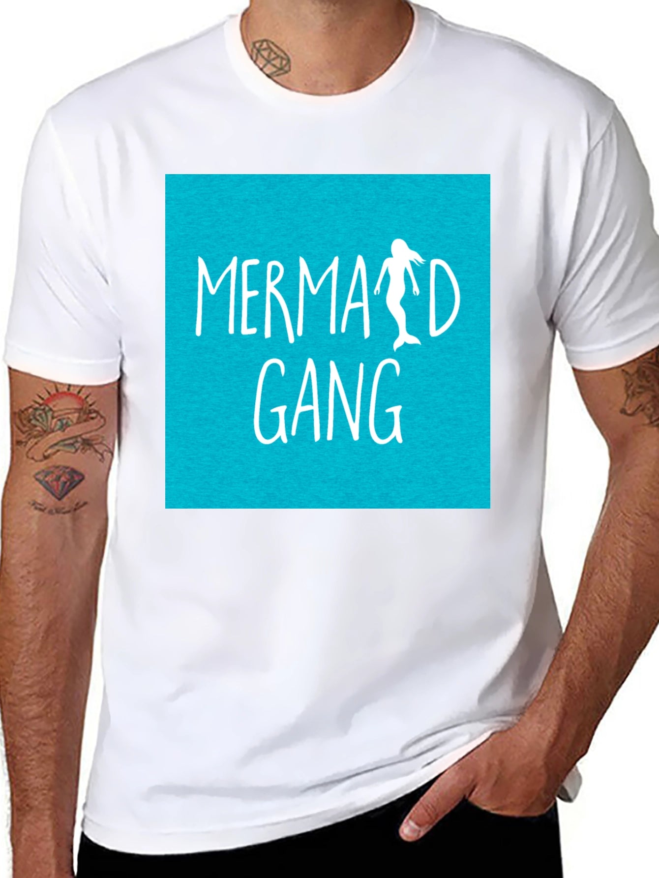 Mermaid Gang Graphic Tee -  Stylish Fun Summer Top