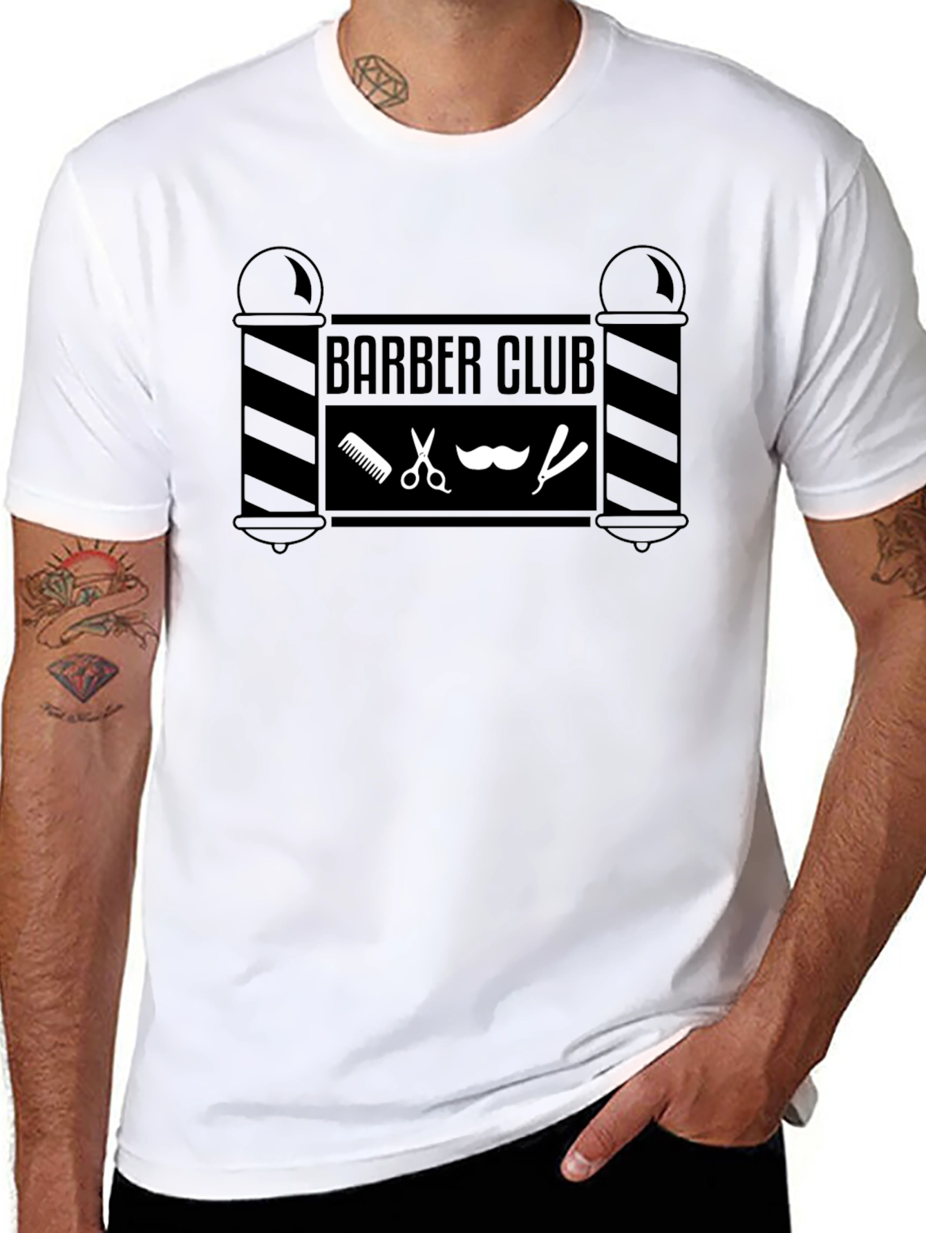 Barber Club Graphic T-Shirt - Black