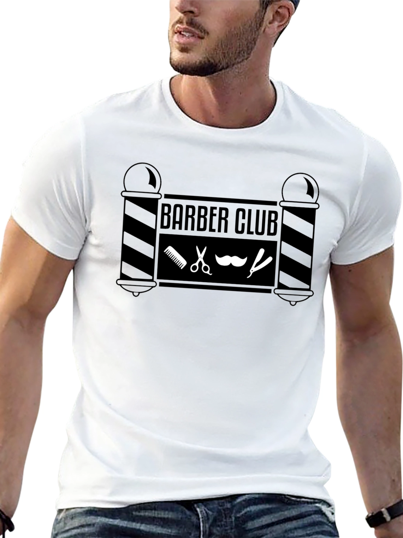 Barber Club Graphic T-Shirt - Black