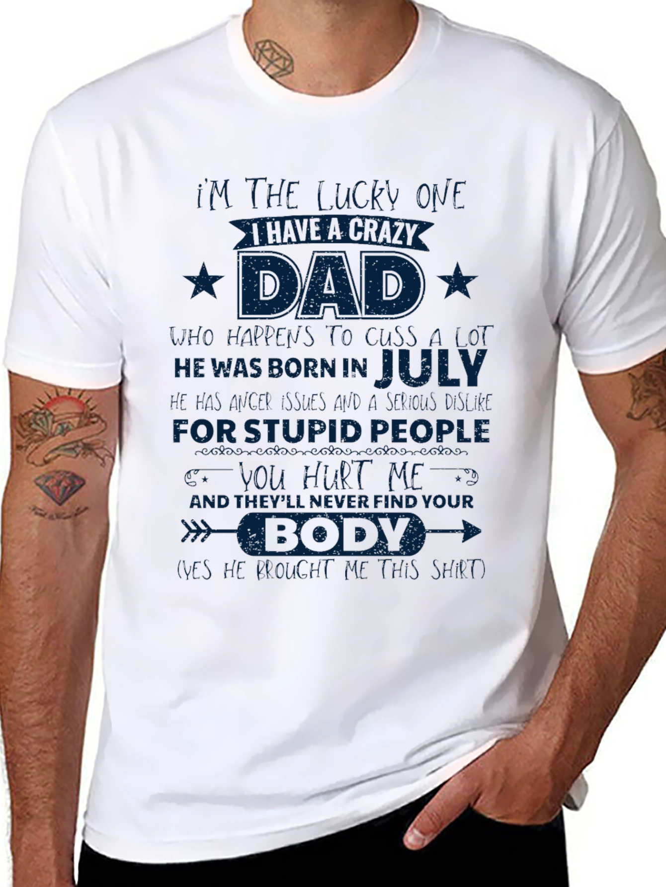 Crazy Dad July Birthday T-Shirt