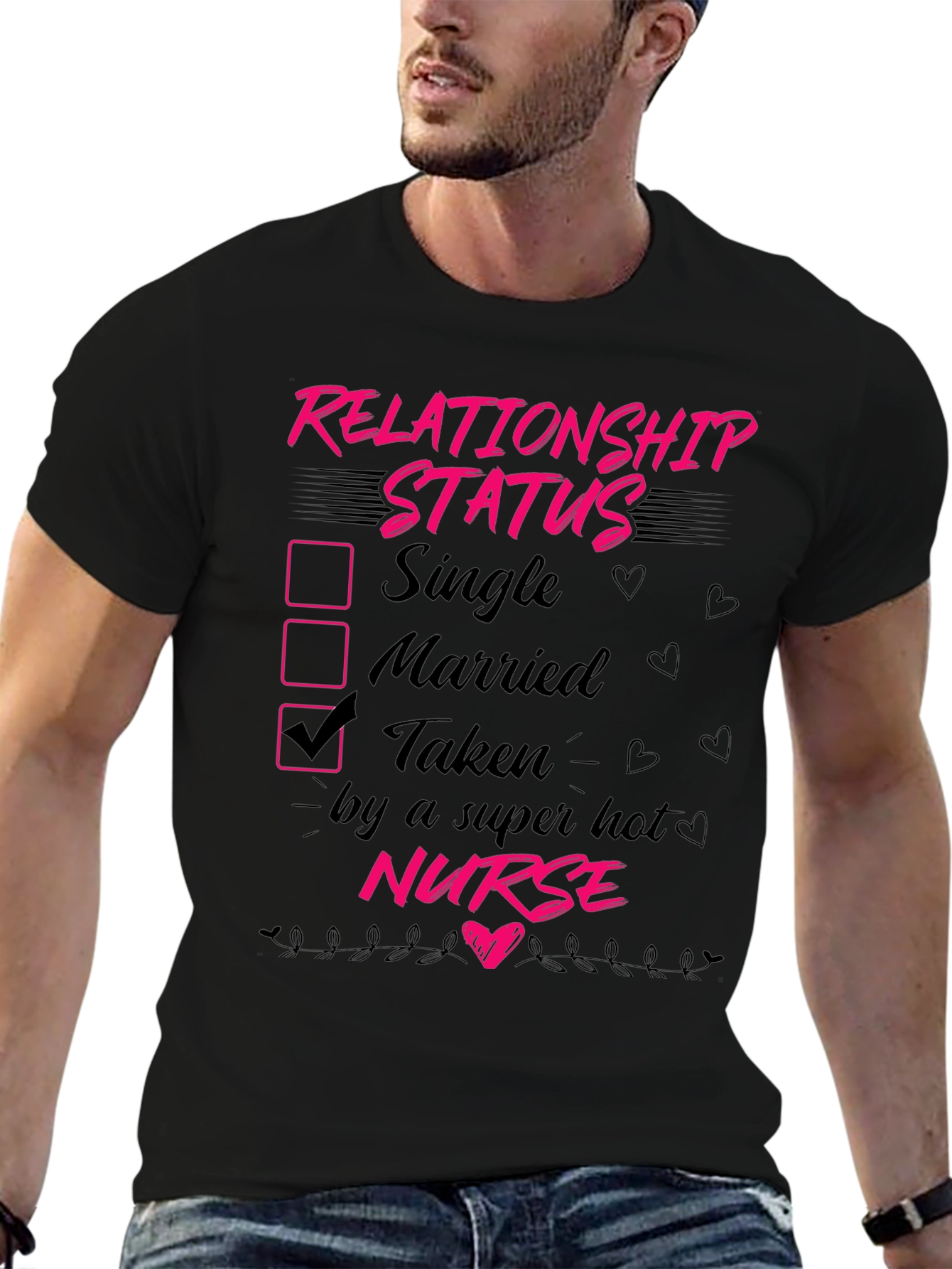 Taken by a Hot Nurse T-Shirt Novelty Graphic Tee