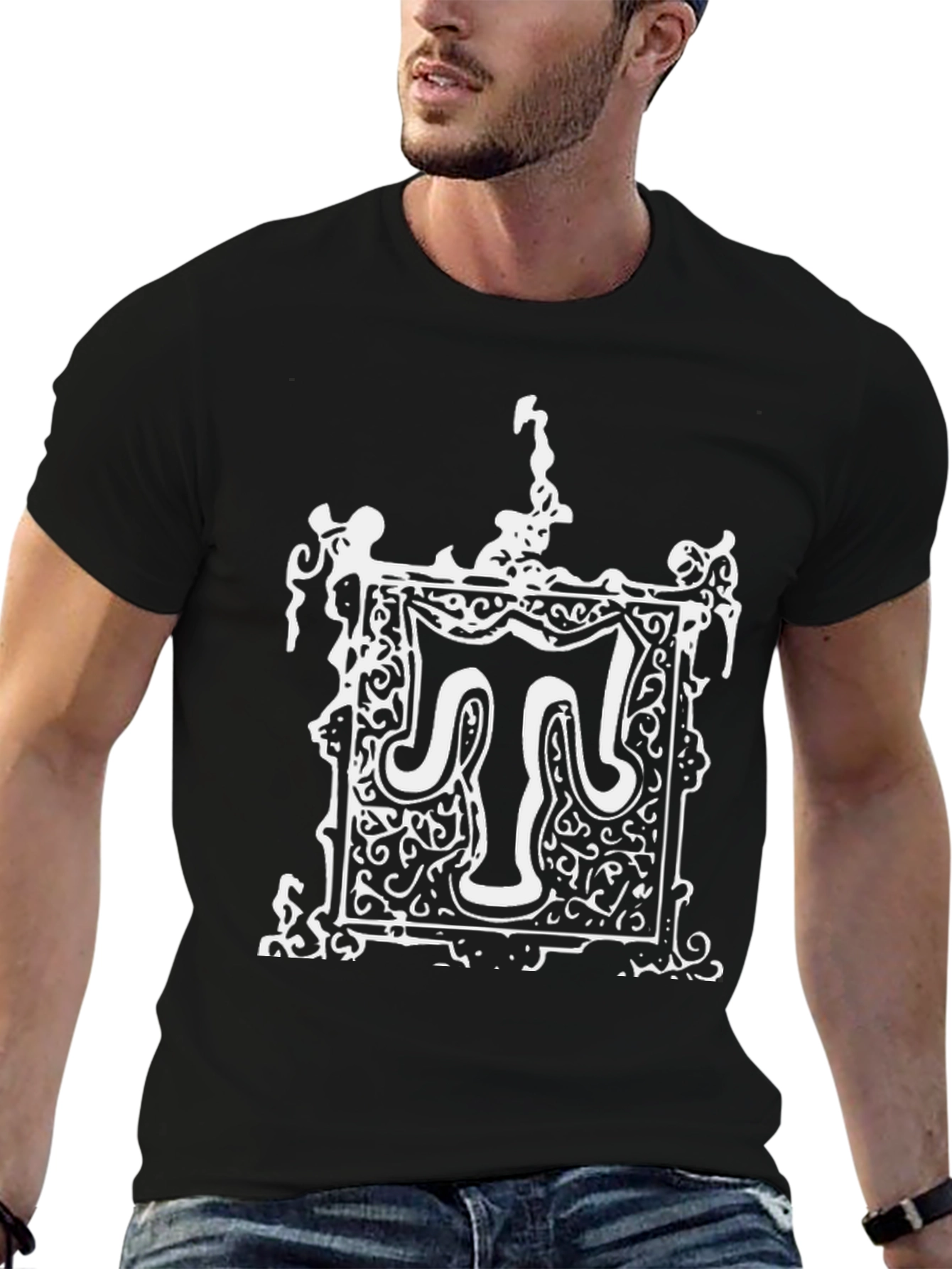 Monogram T-Shirt: Ornate Letter Graphic Tee