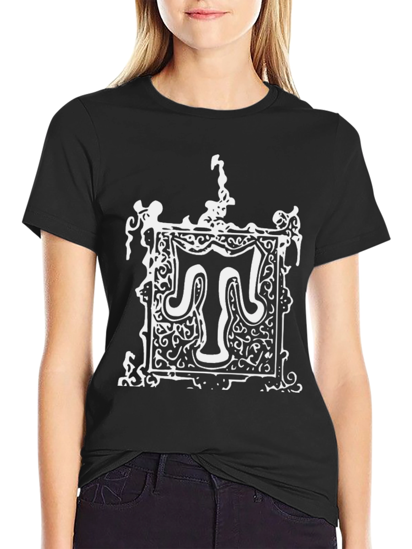 Monogram T-Shirt: Ornate Letter Graphic Tee