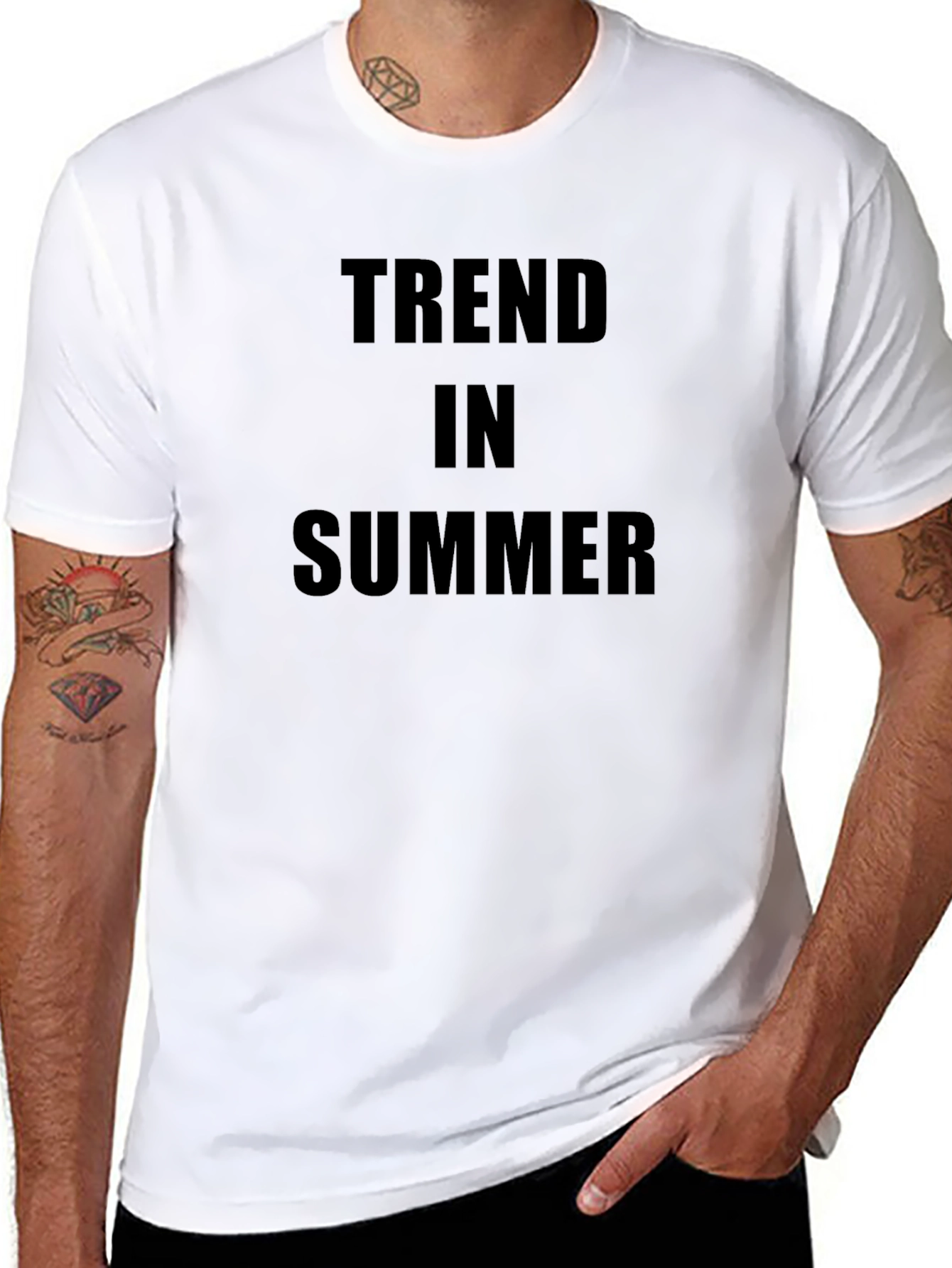 Trend in Summer Black Graphic Tee