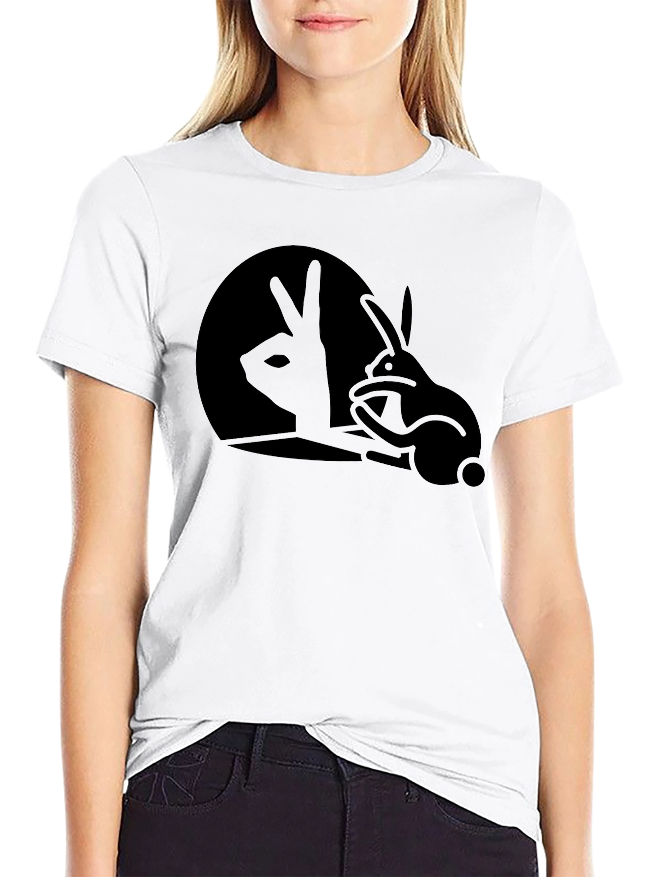 Rabbit Shadow T-Shirt - Black