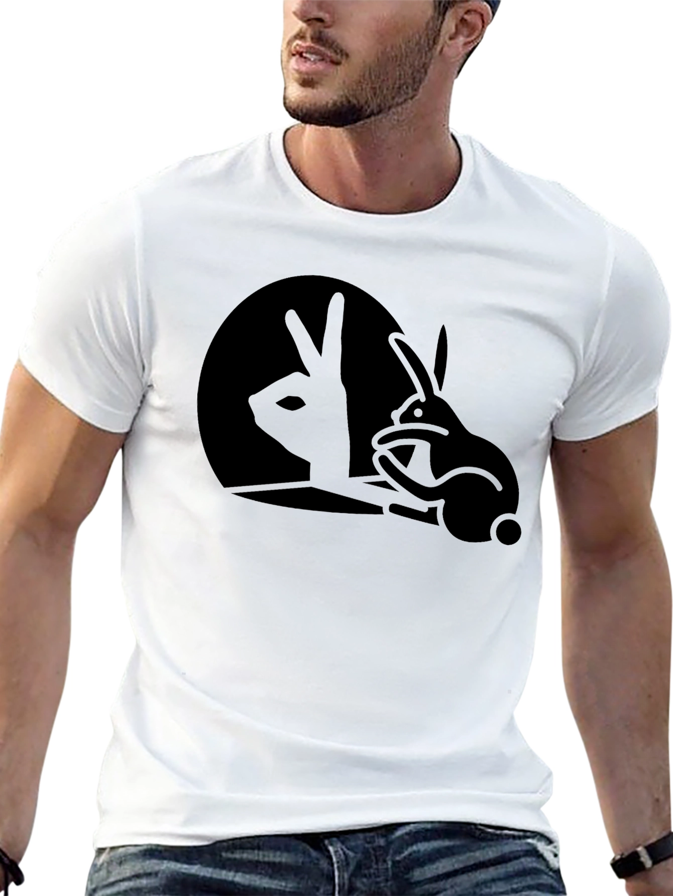 Rabbit Shadow T-Shirt - Black