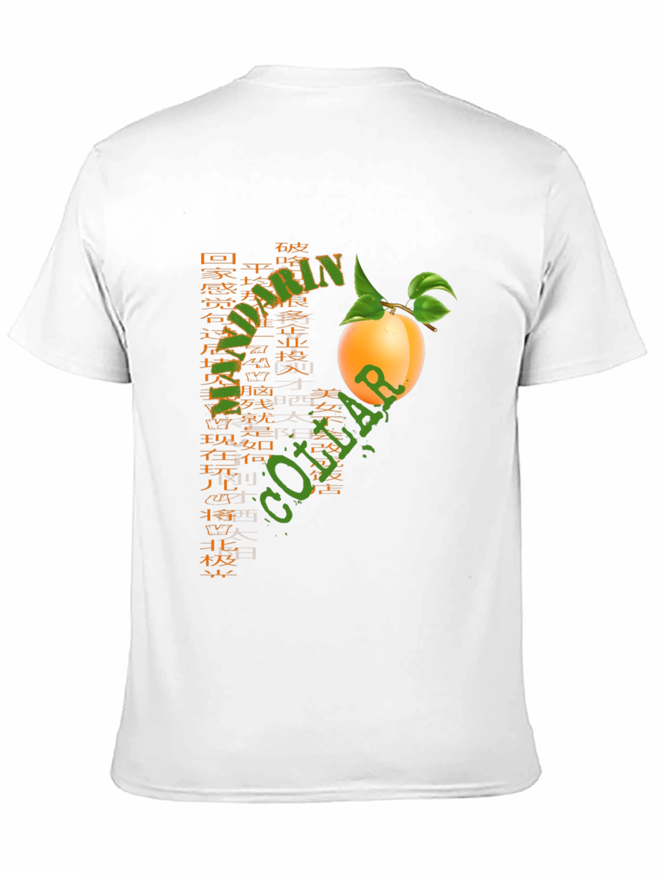 Mandarin Collar Fruit Graphic T-Shirt