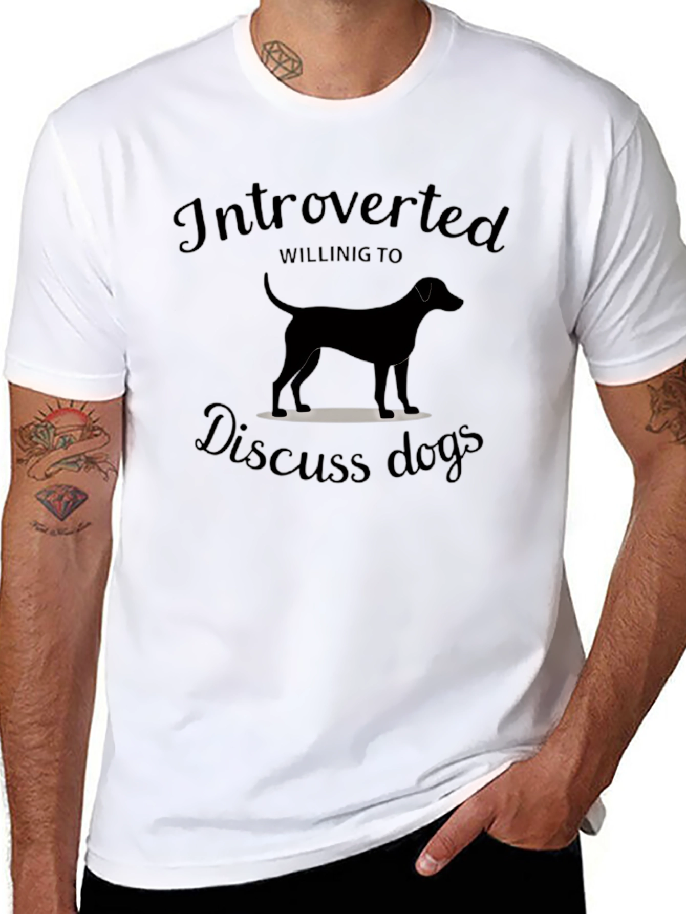 Introverted Willing to Discuss Dogs T-Shirt