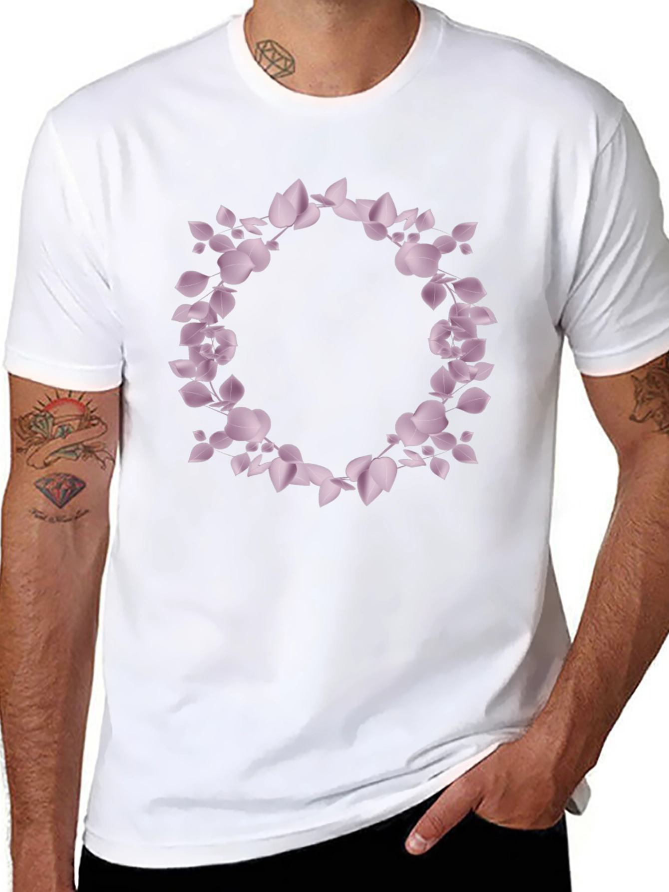 Elegant Floral Wreath T-Shirt