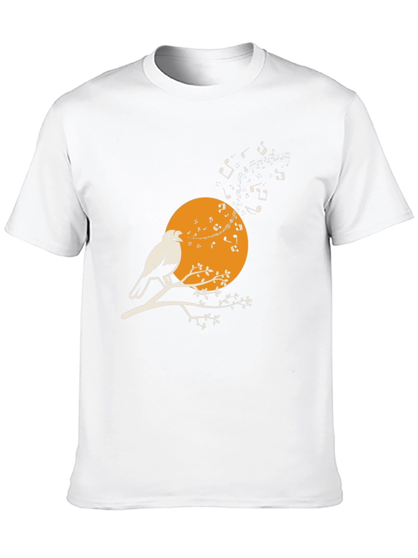 Bird Song T-Shirt - Musical Bird on Branch