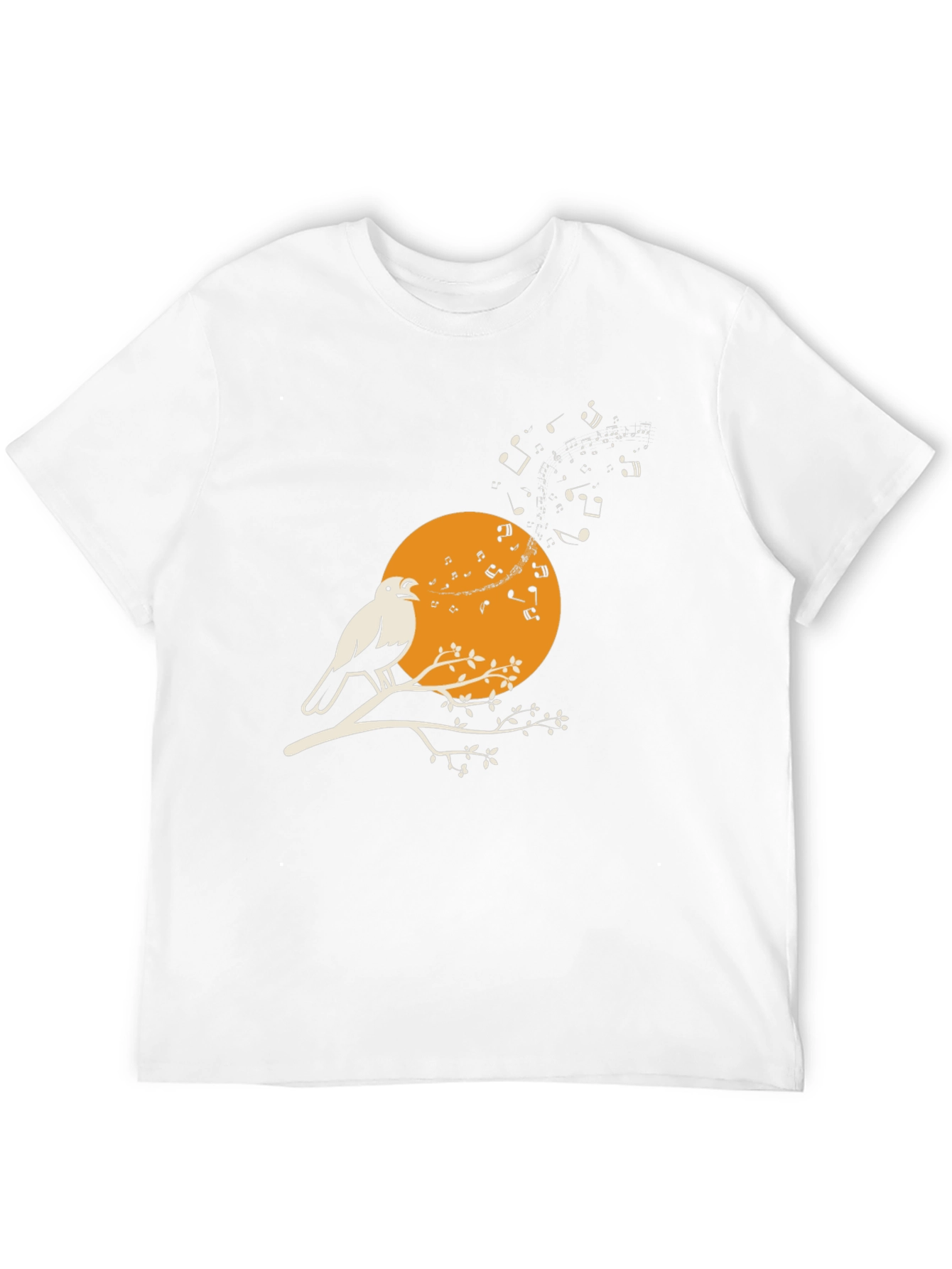 Bird Song T-Shirt - Musical Bird on Branch