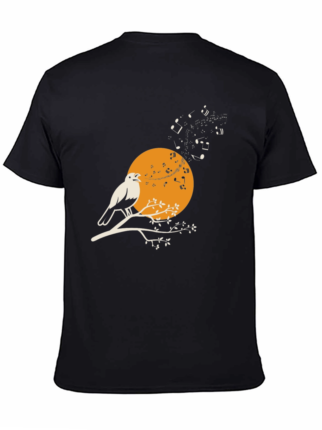 Bird Song T-Shirt - Musical Bird on Branch