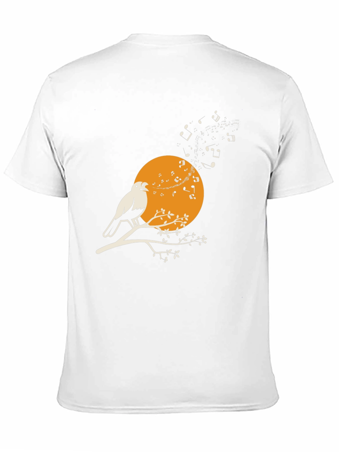 Bird Song T-Shirt - Musical Bird on Branch