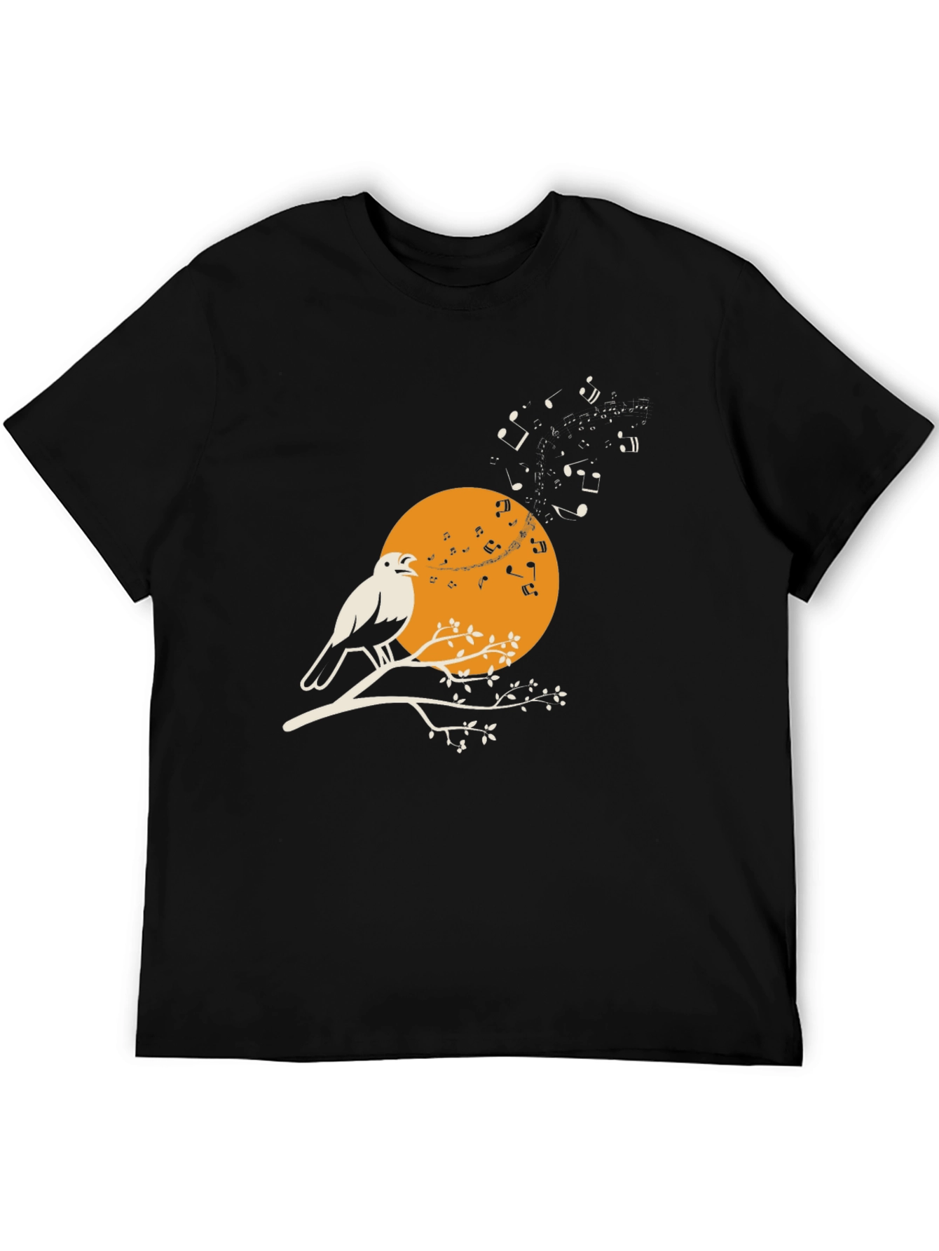Bird Song T-Shirt - Musical Bird on Branch