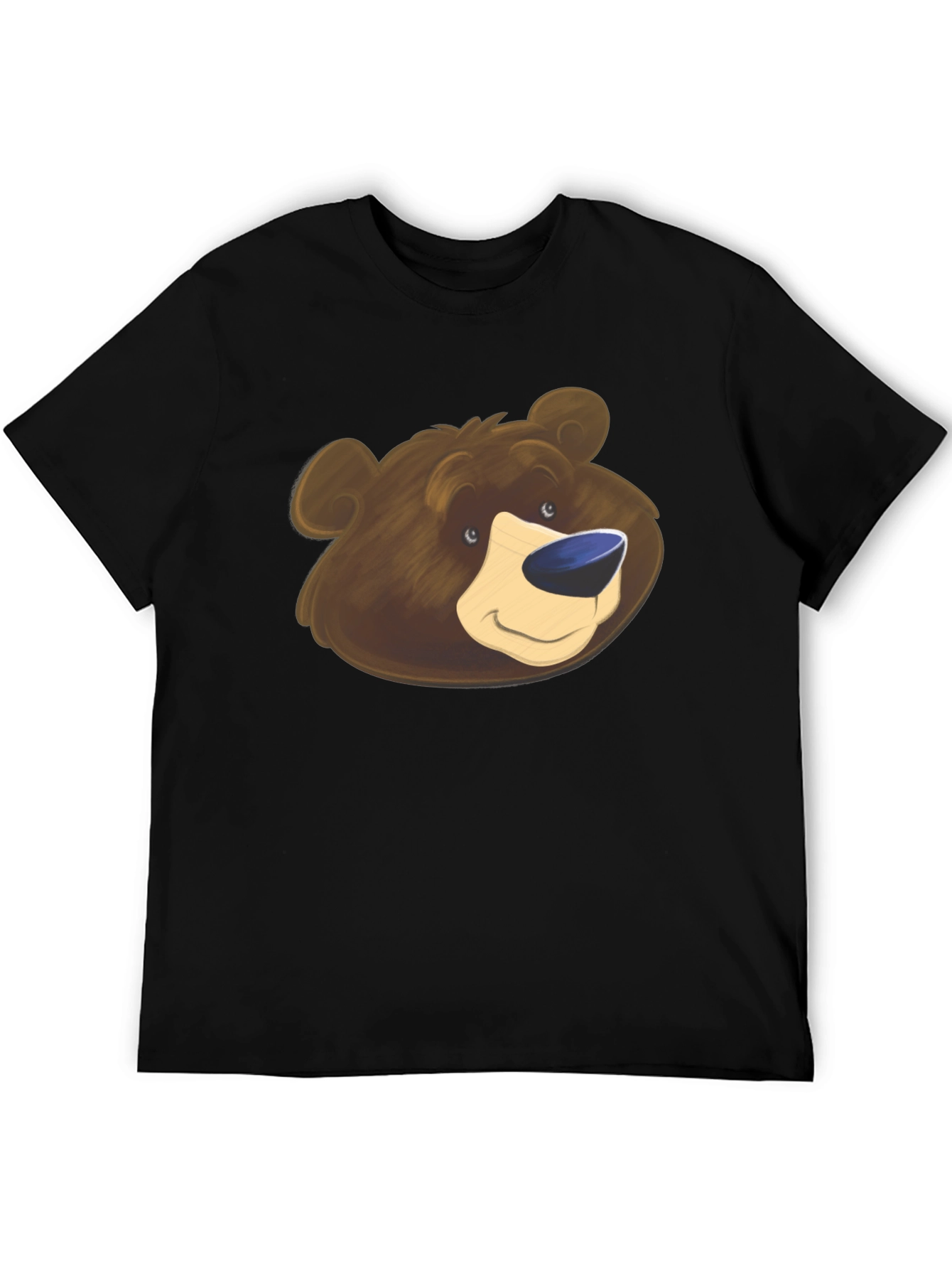 Bear Graphic Black T-Shirt - Cartoon Animal Tee