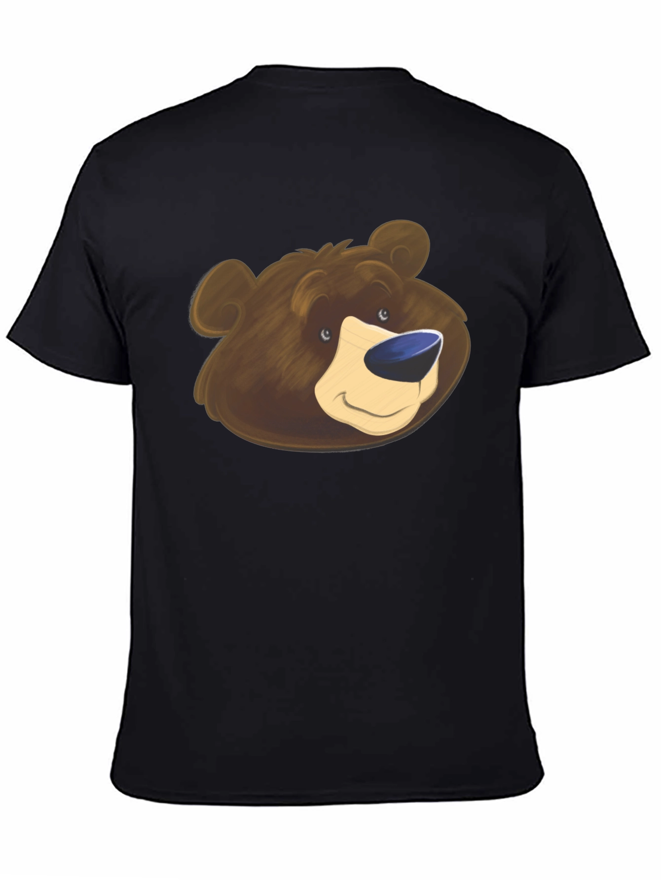 Bear Graphic Black T-Shirt - Cartoon Animal Tee