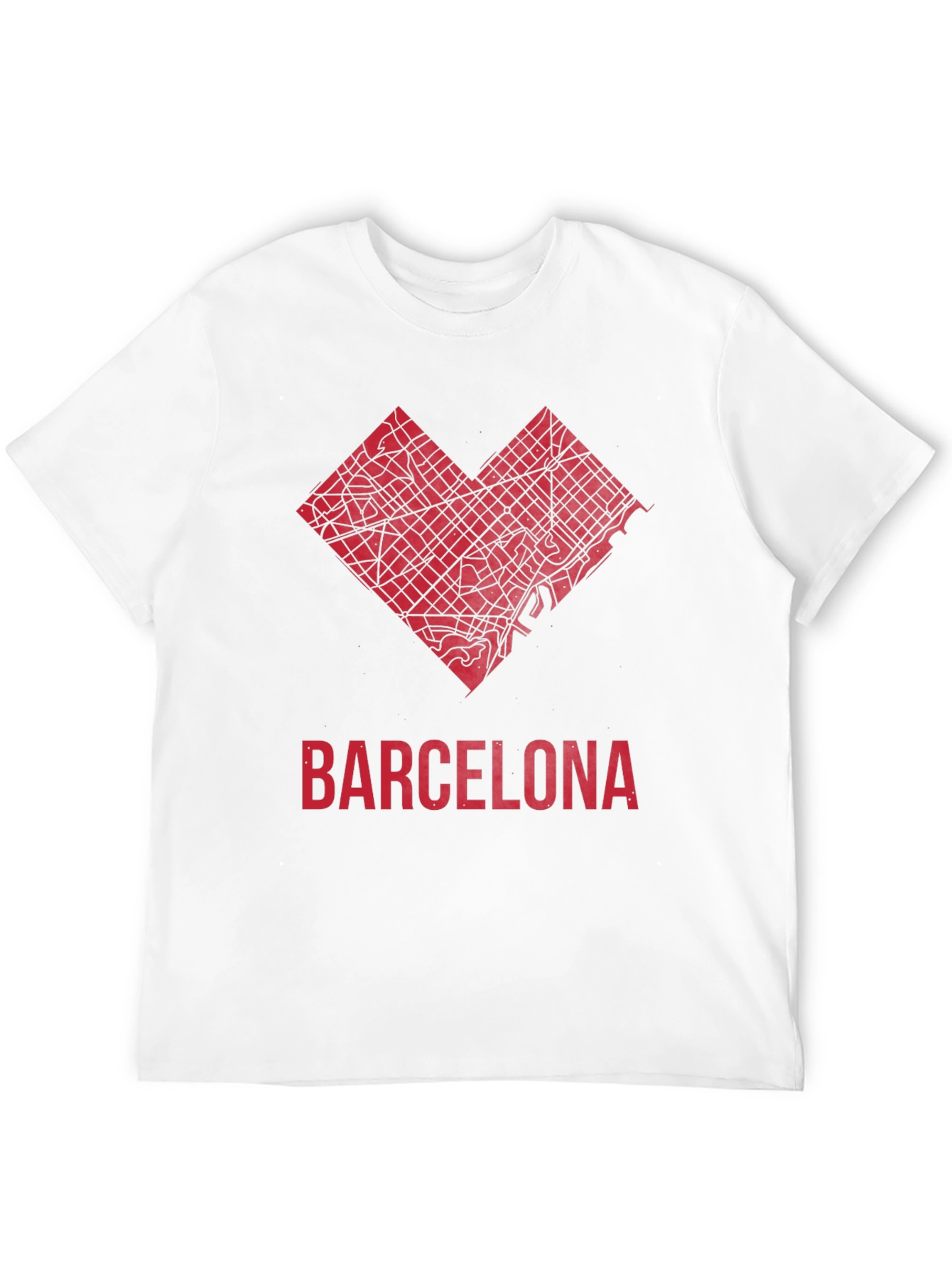 Barcelona Heart Map Graphic T-Shirt - Stylish City Pride