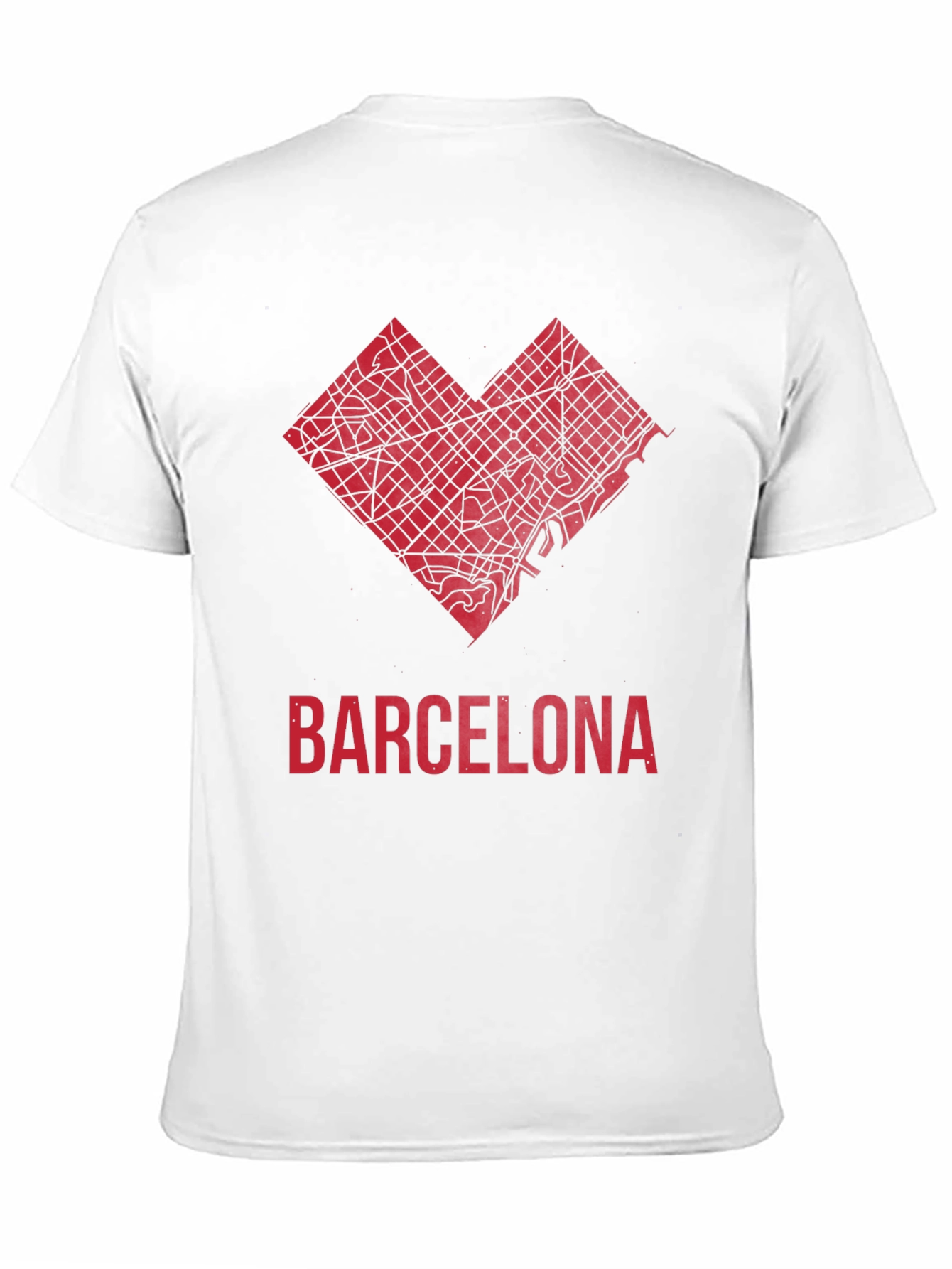 Barcelona Heart Map Graphic T-Shirt - Stylish City Pride