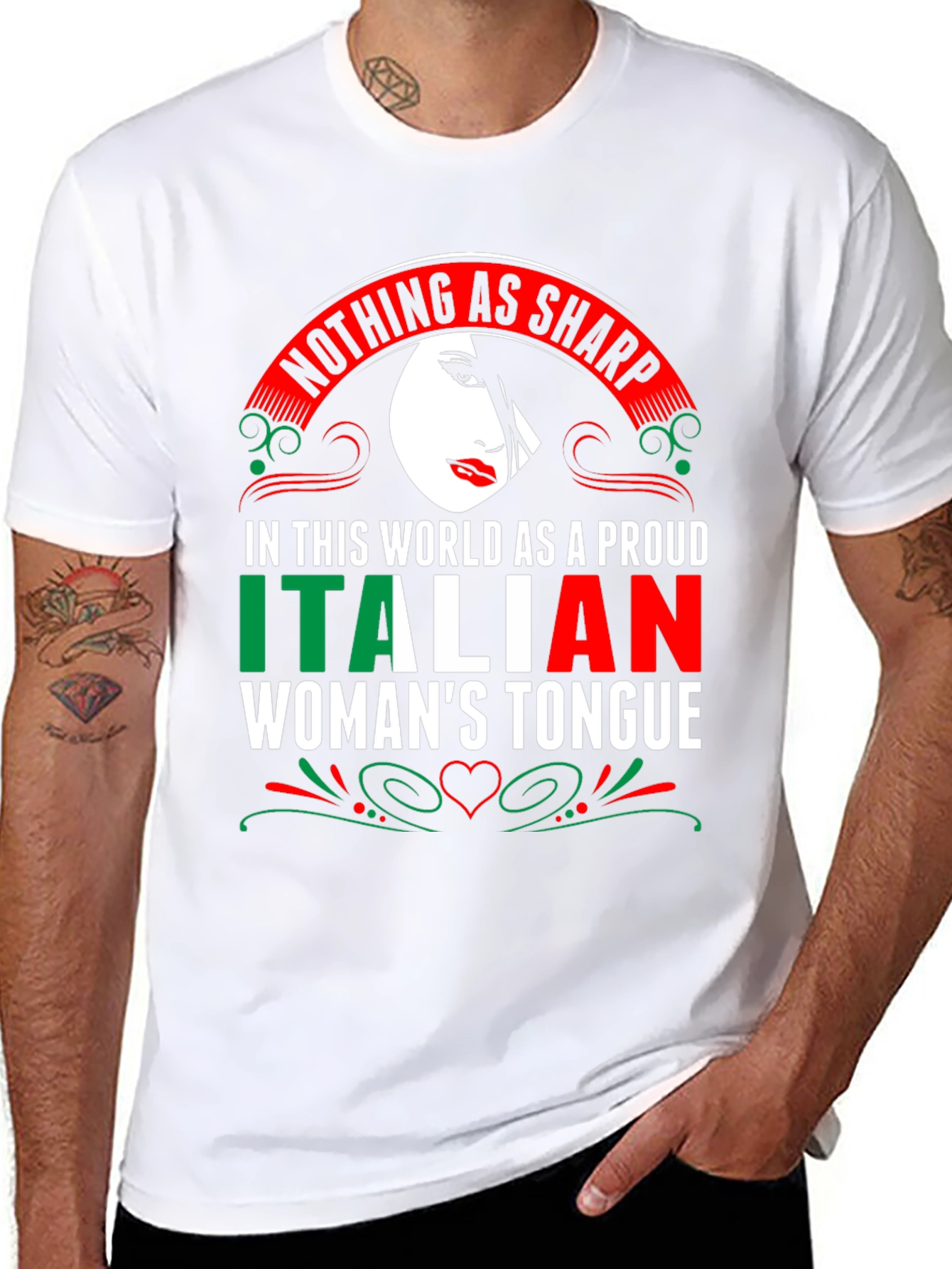 Italian Womans Tongue T-Shirt - Sharp Pride