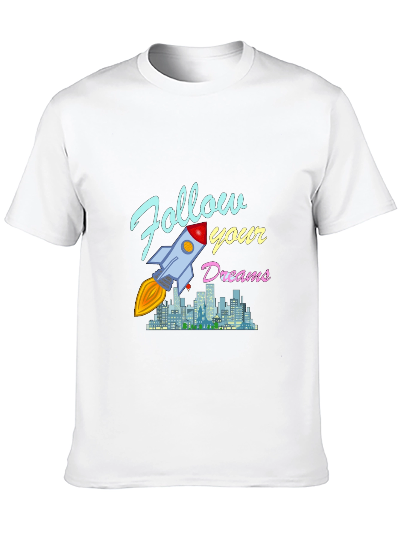 Follow Your Dreams Rocket Graphic T-Shirt