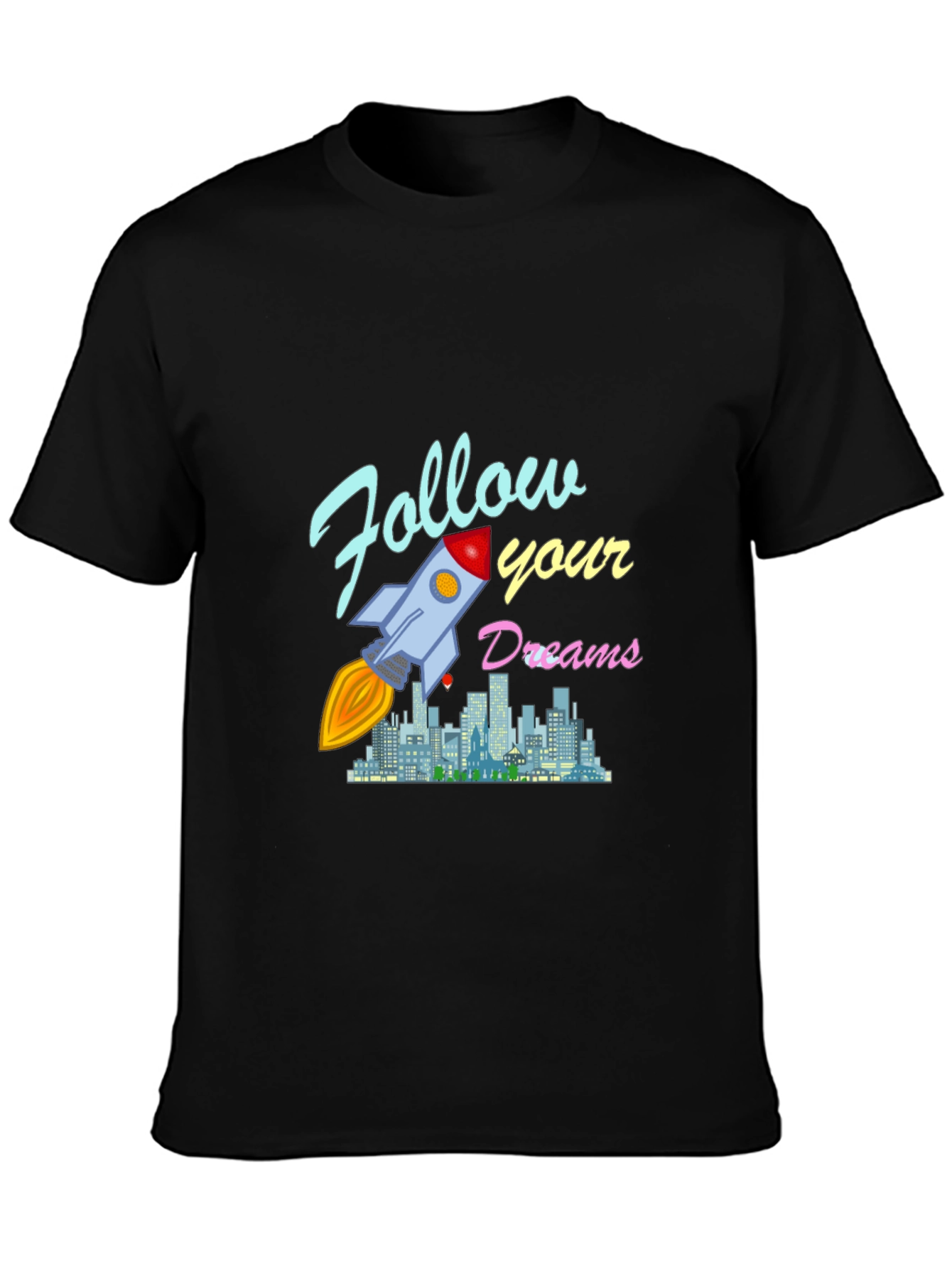 Follow Your Dreams Rocket Graphic T-Shirt