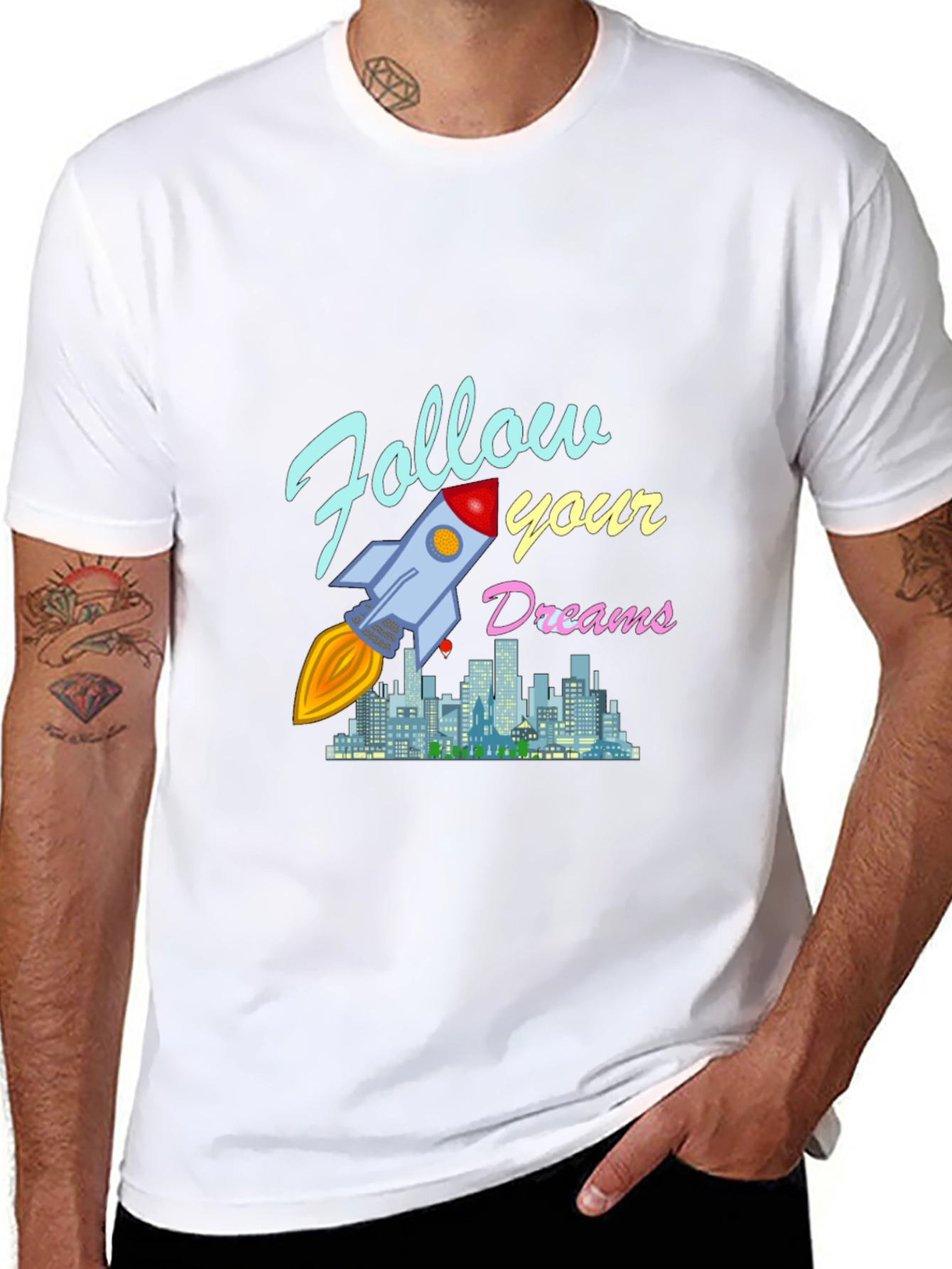 Follow Your Dreams Rocket Graphic T-Shirt
