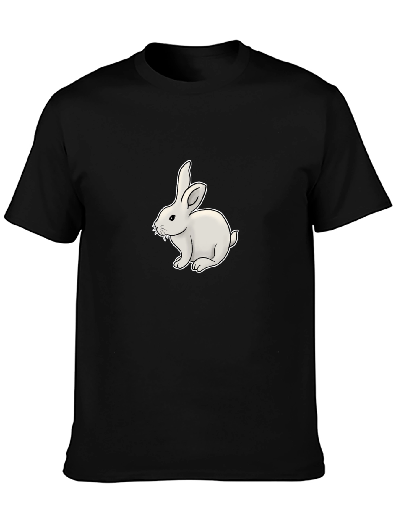 Bunny Graphic Tee - Black Cotton T-Shirt