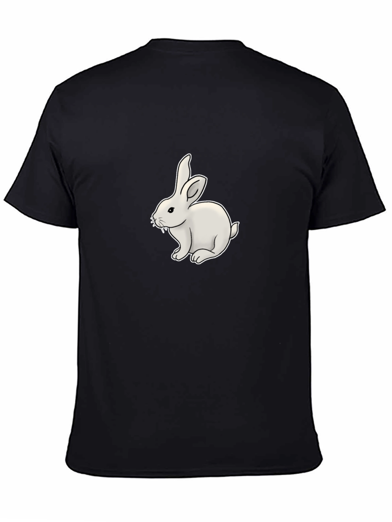 Bunny Graphic Tee - Black Cotton T-Shirt