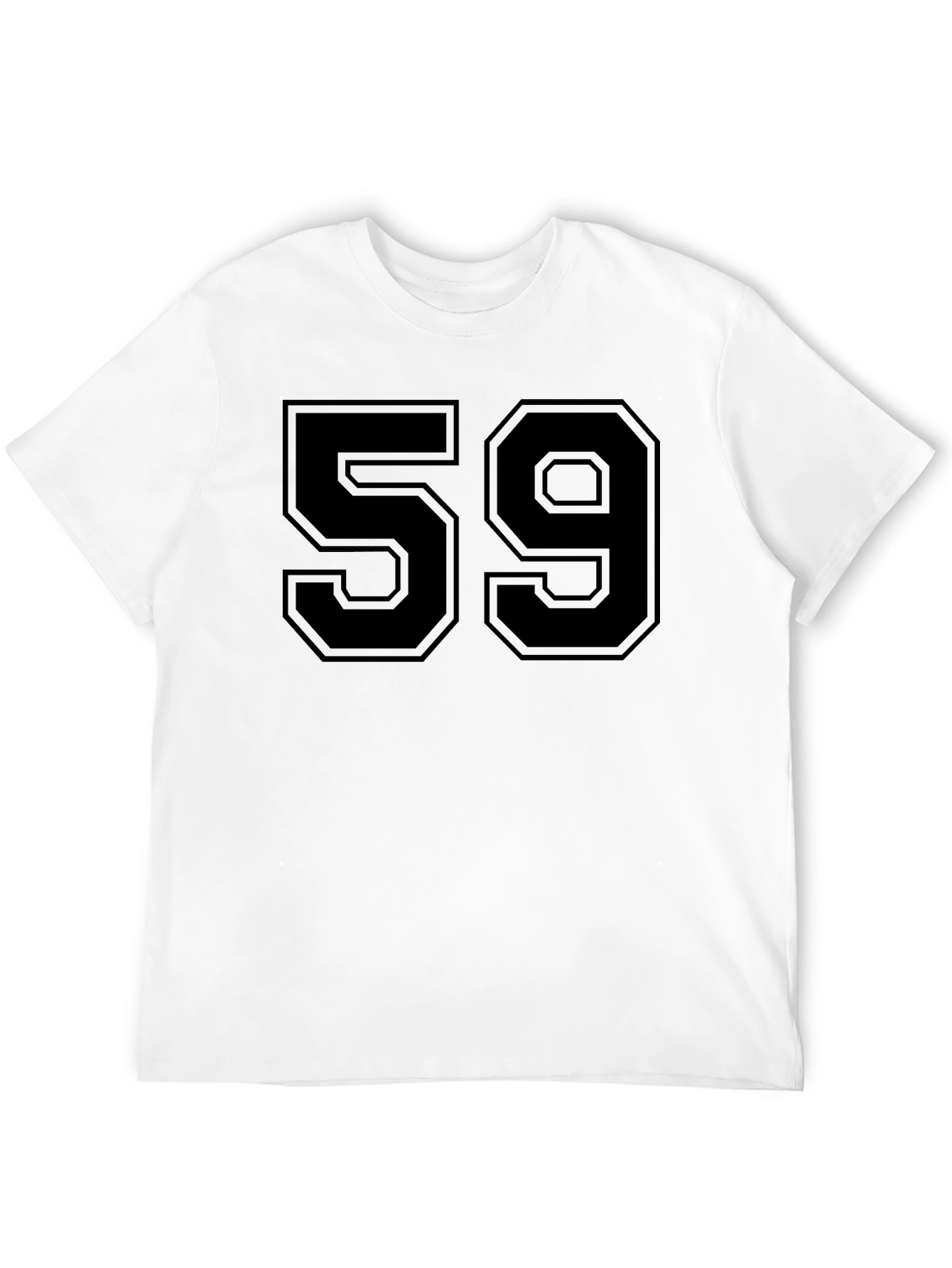 Mens Black Number 59 Graphic T-Shirt
