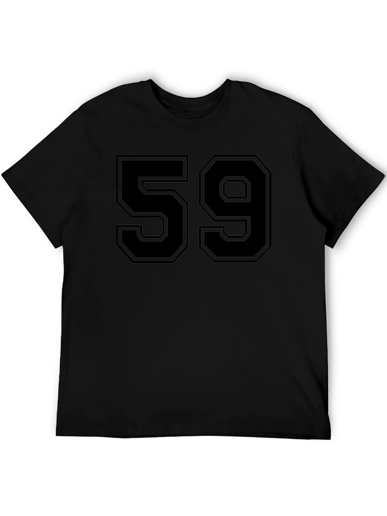 Mens Black Number 59 Graphic T-Shirt