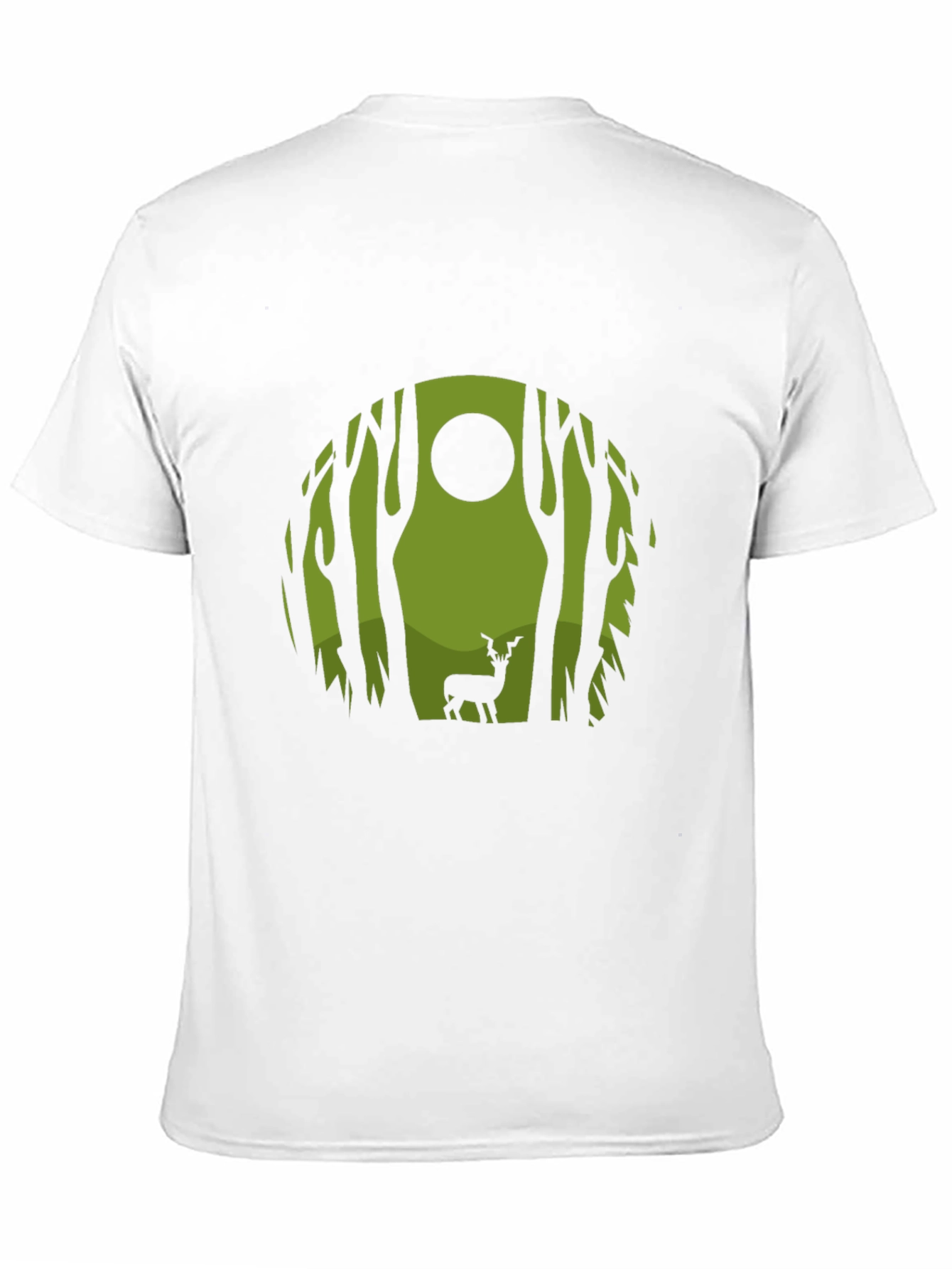 Nature Deer Graphic Tee - Black Crew Neck