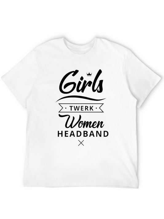 Girls Twerk Women Headband Graphic Black T-Shirt