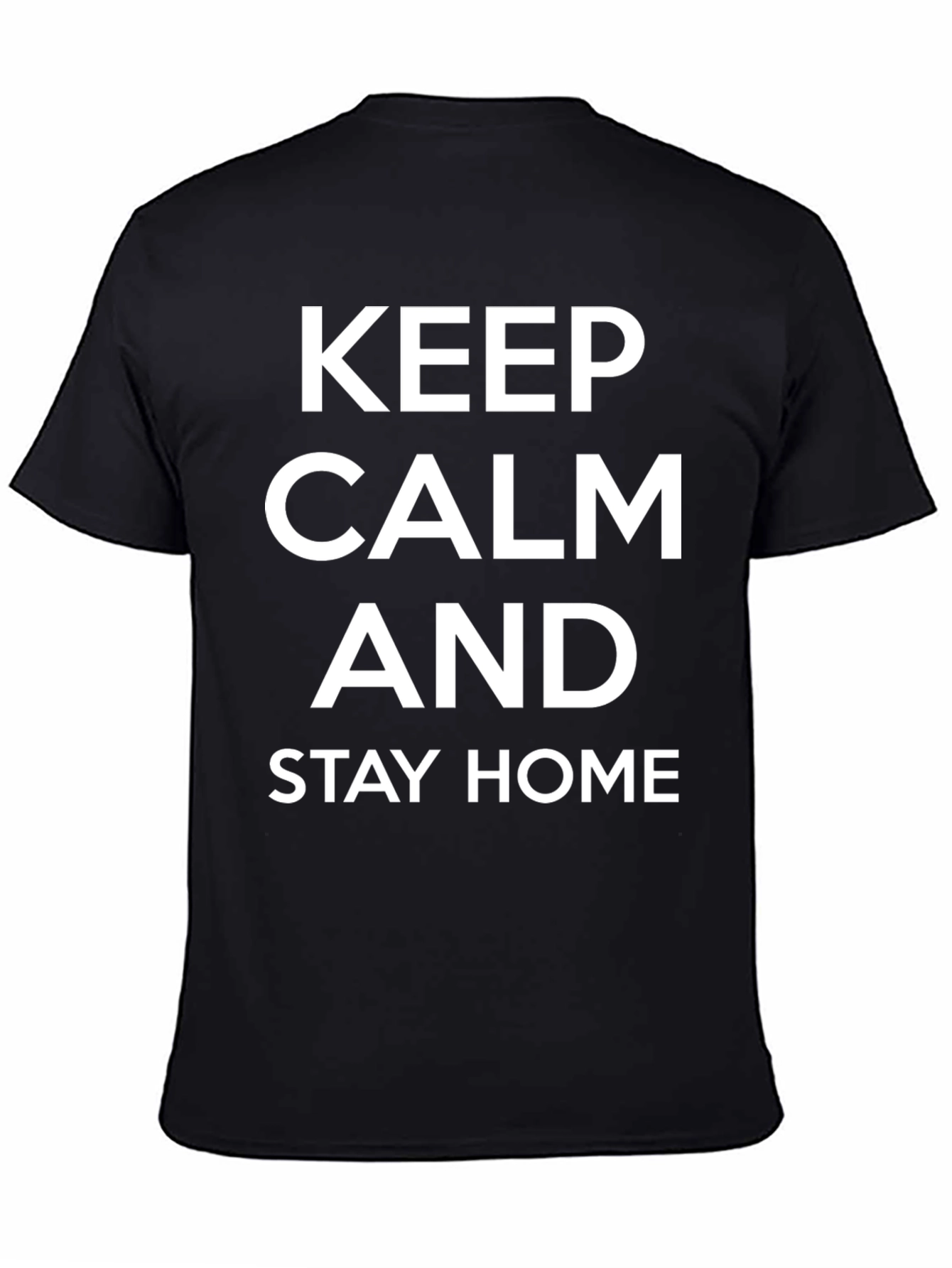 Keep Calm and Stay Home Black Graphic Tee
