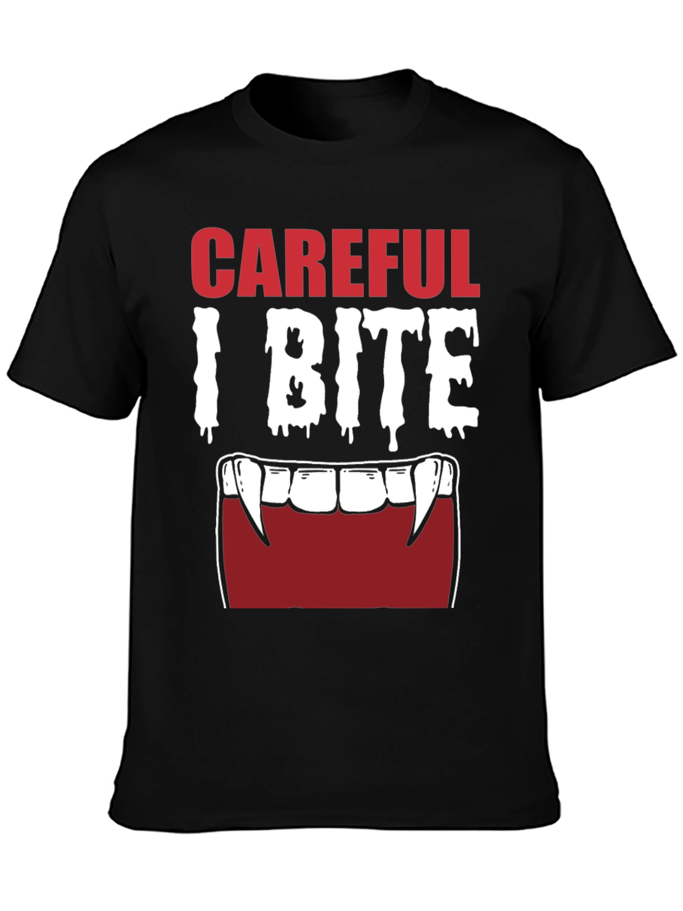 Careful I Bite Vampire Graphic T-Shirt