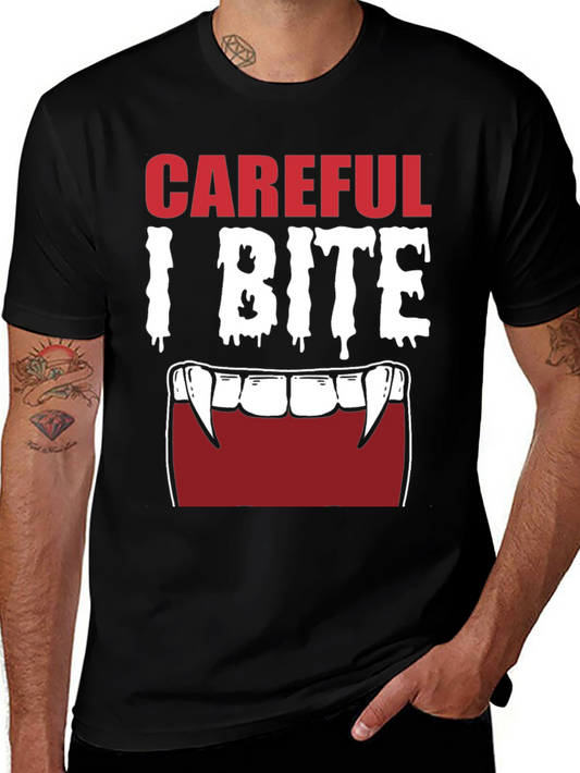 Careful I Bite Vampire Graphic T-Shirt