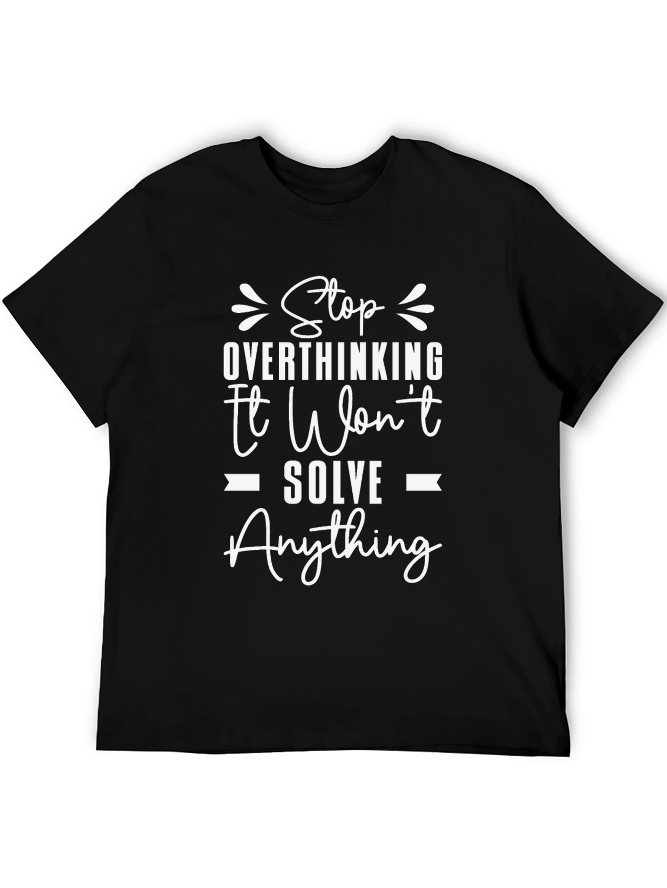 Stop Overthinking Black Graphic Tee