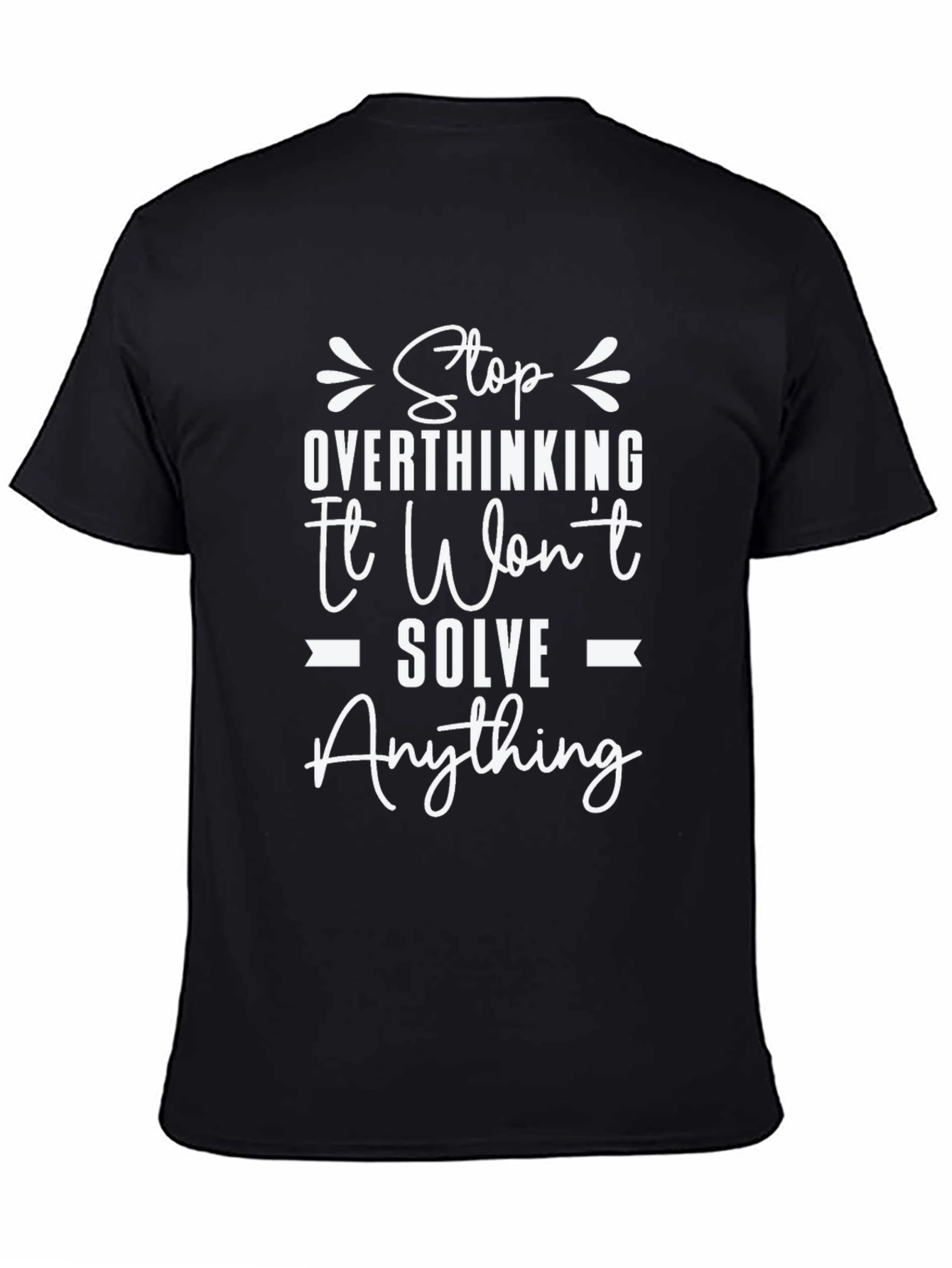 Stop Overthinking Black Graphic Tee