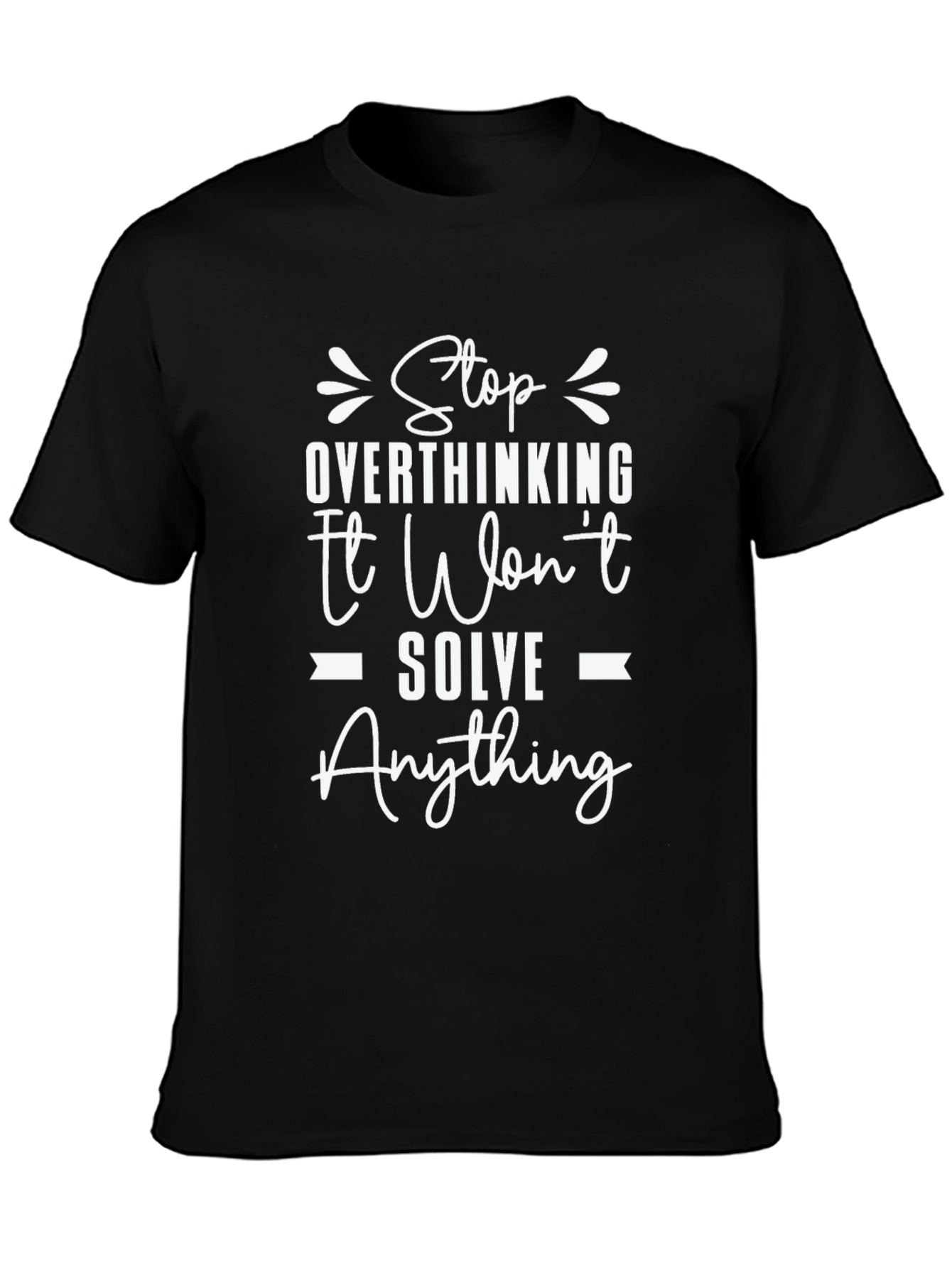 Stop Overthinking Black Graphic Tee