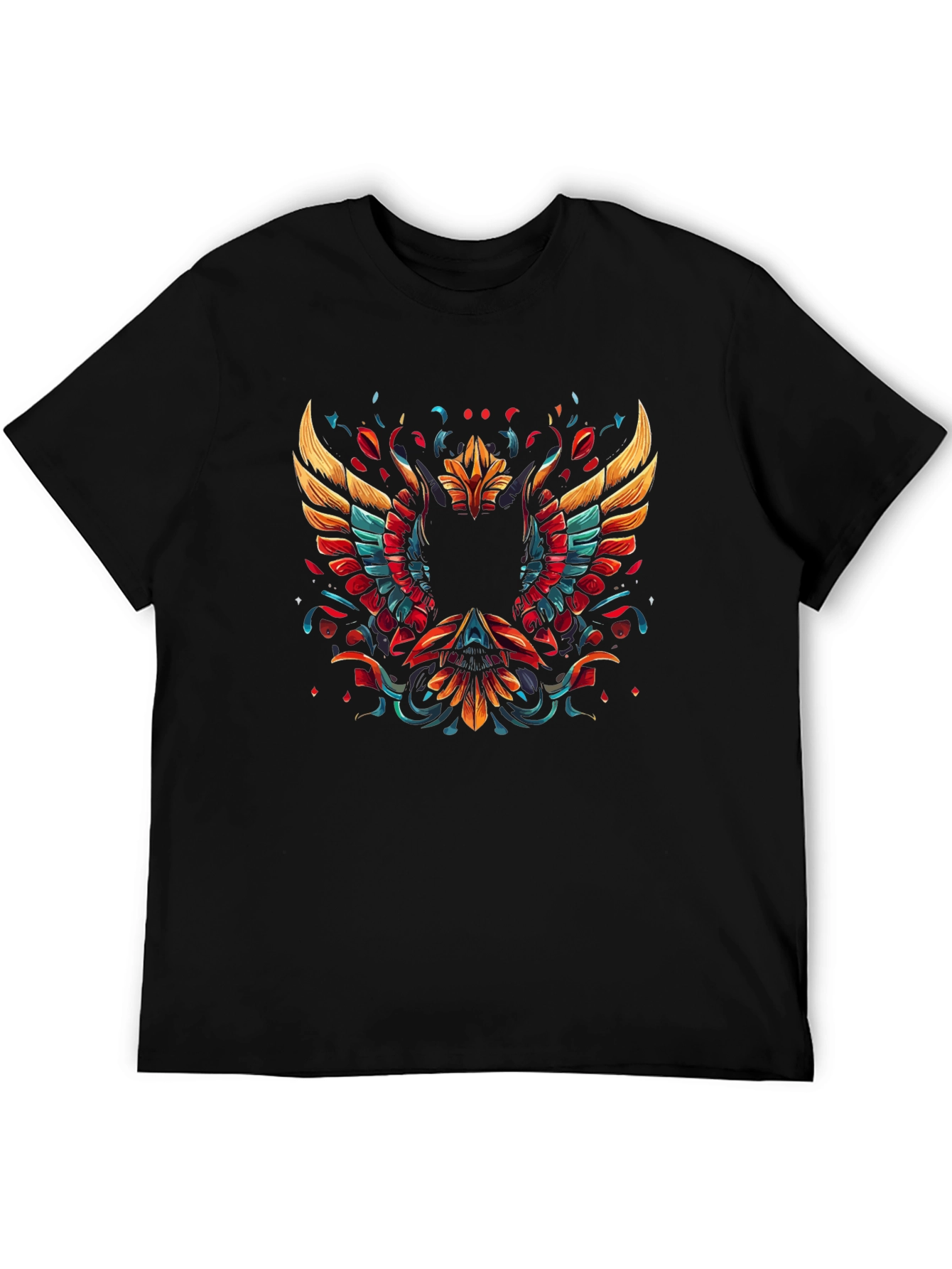 Phoenix Graphic Print Black T-Shirt