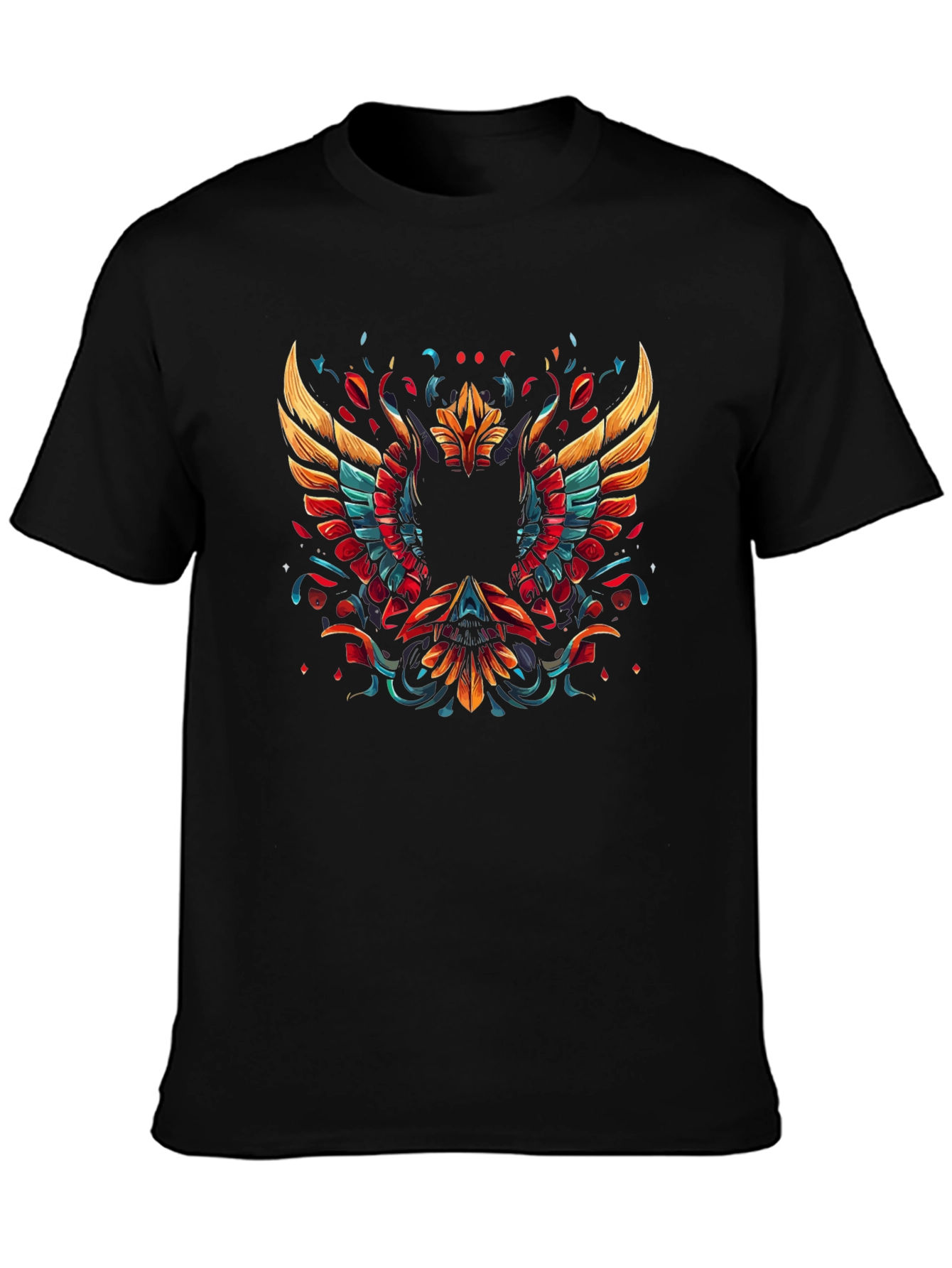 Phoenix Graphic Print Black T-Shirt