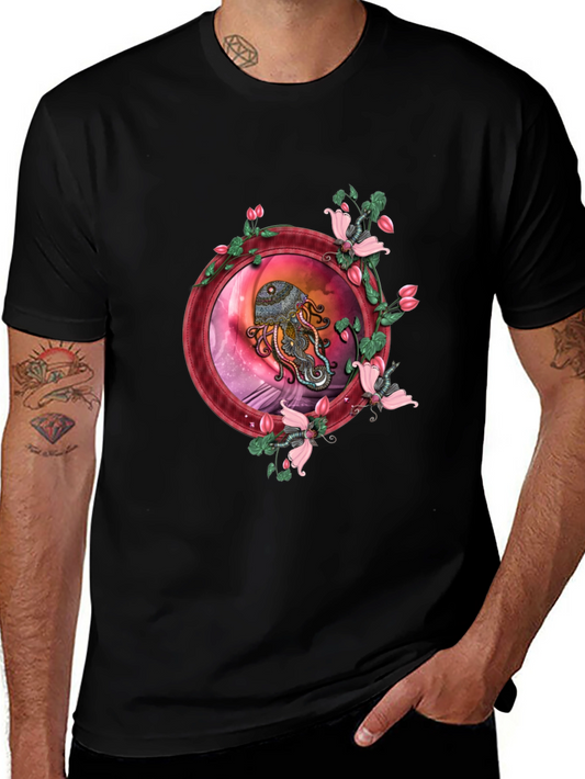 Octopus Floral Graphic Tee - Unique Design