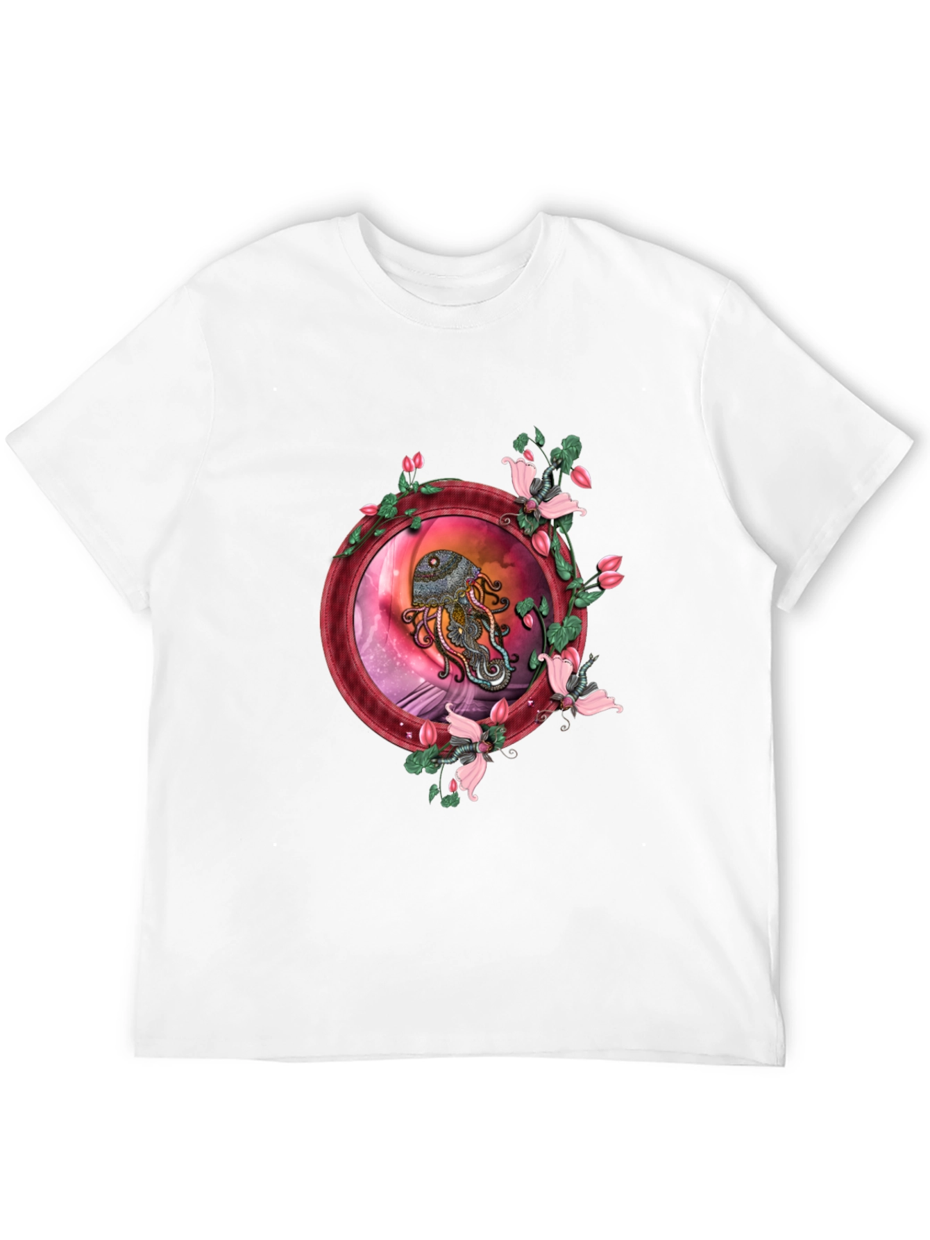 Octopus Floral Graphic Tee - Unique Design