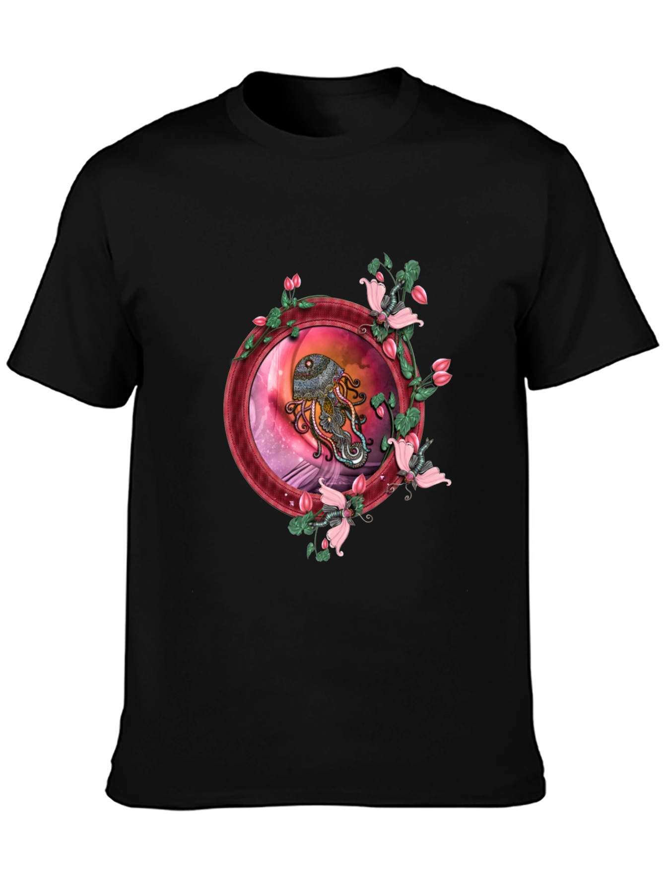 Octopus Floral Graphic Tee - Unique Design