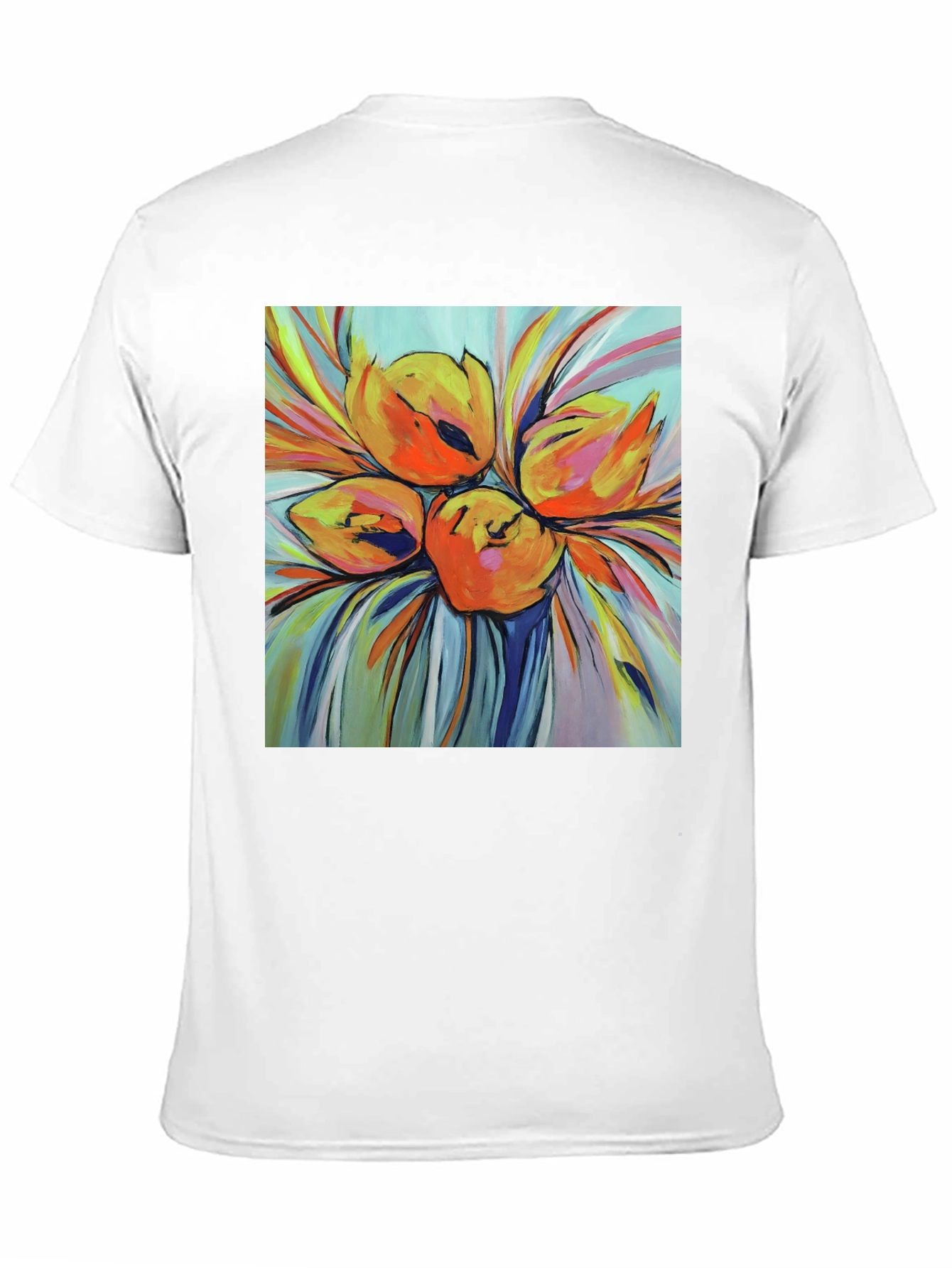 Floral Print T-Shirt - Bold Artistic Design